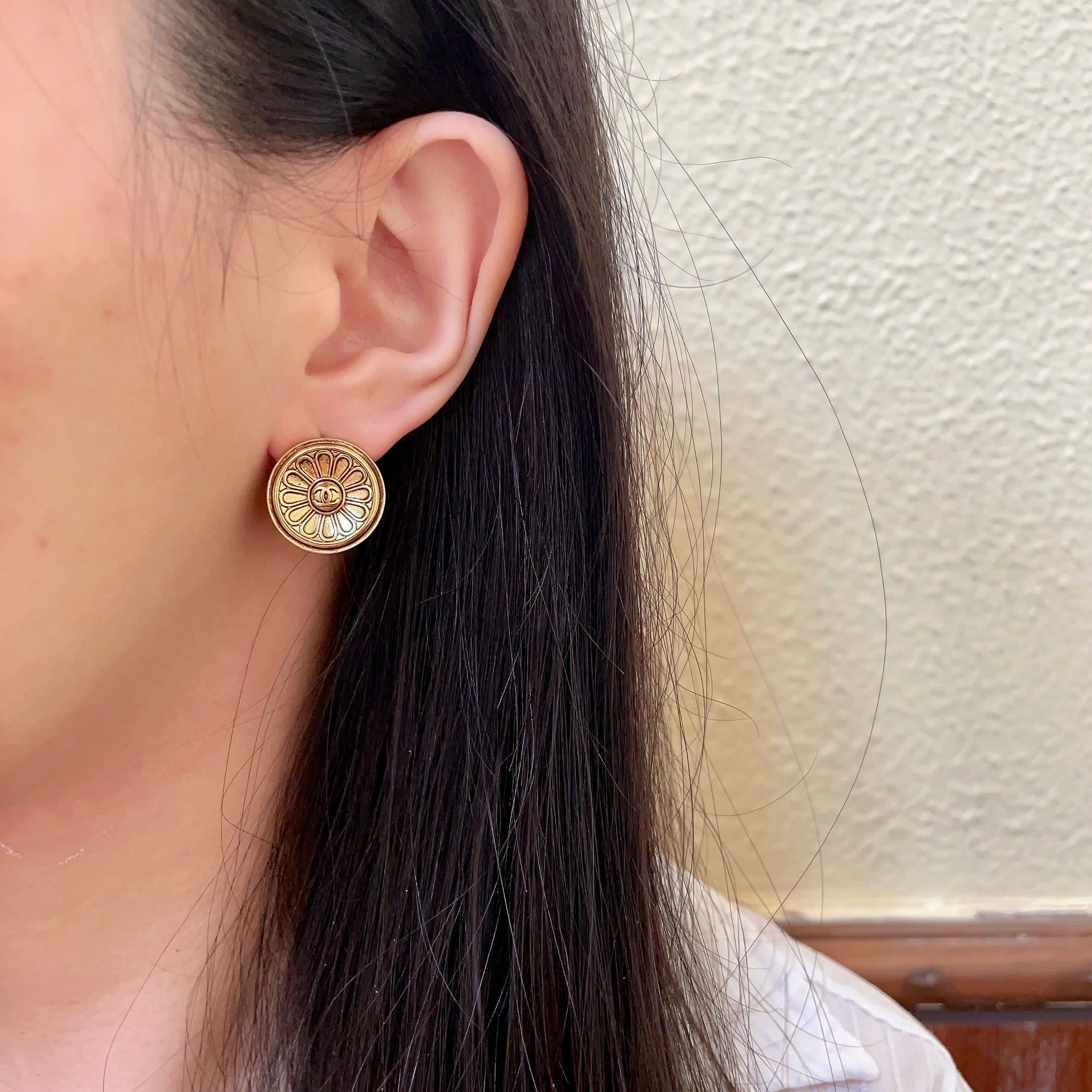Chanel Gold Coin Earrings