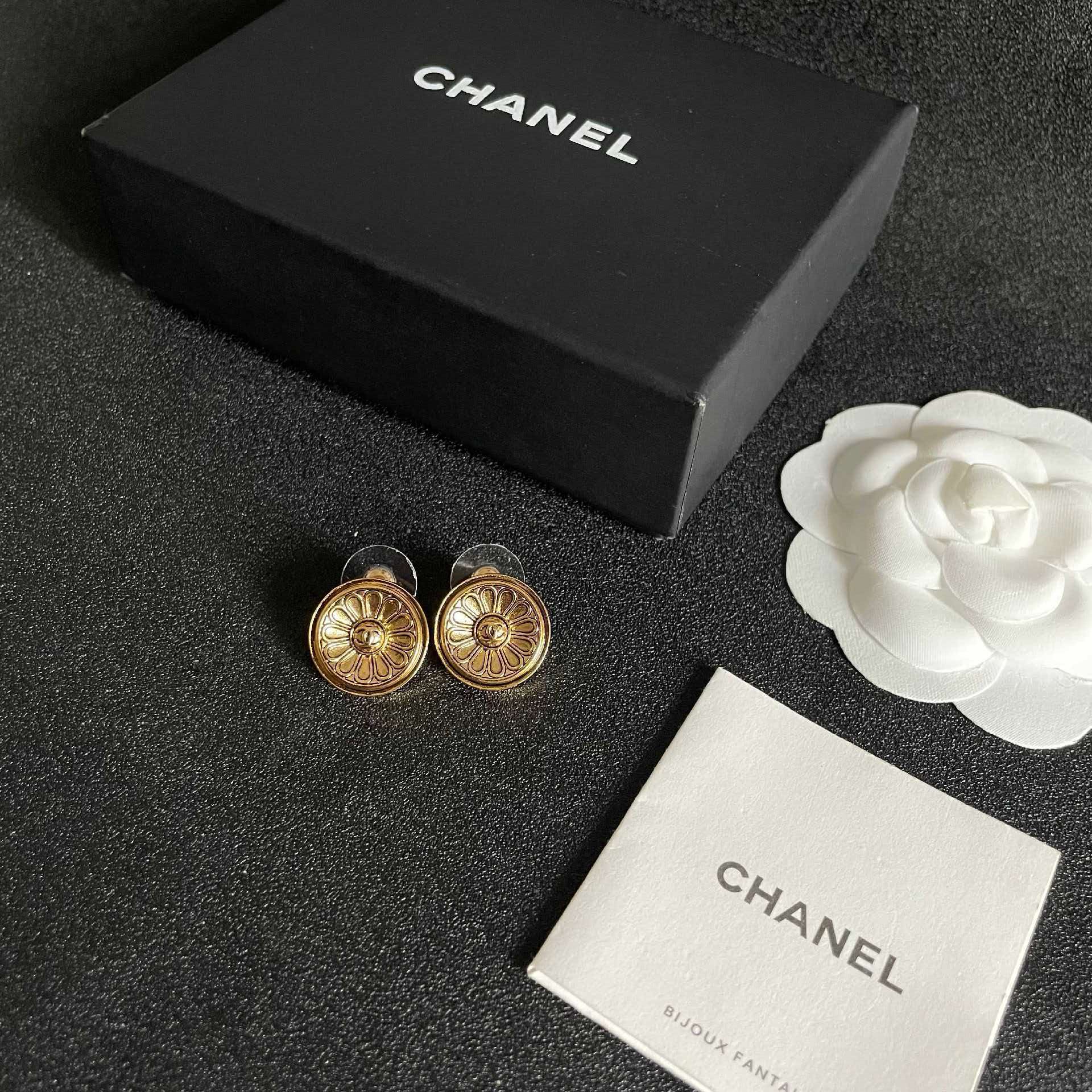 Chanel Gold Coin Earrings
