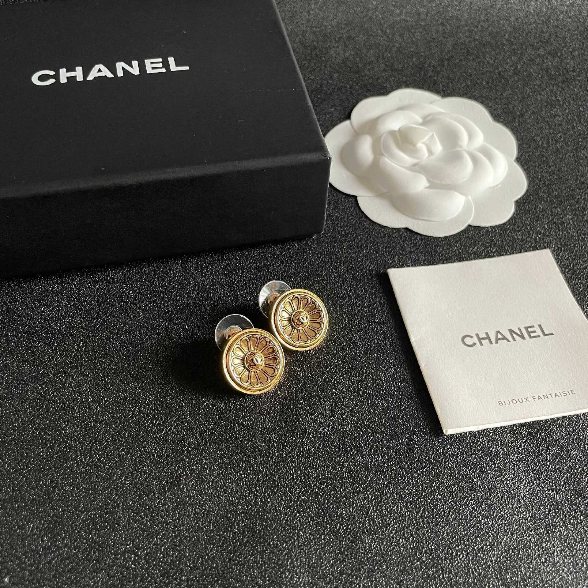 Chanel Gold Coin Earrings