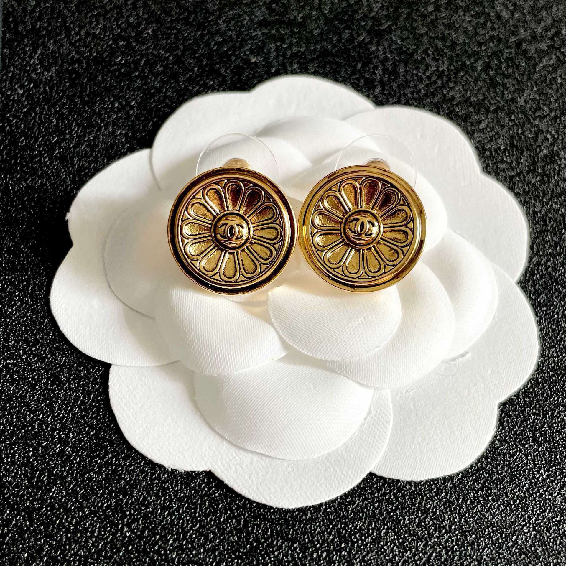Chanel Gold Coin Earrings