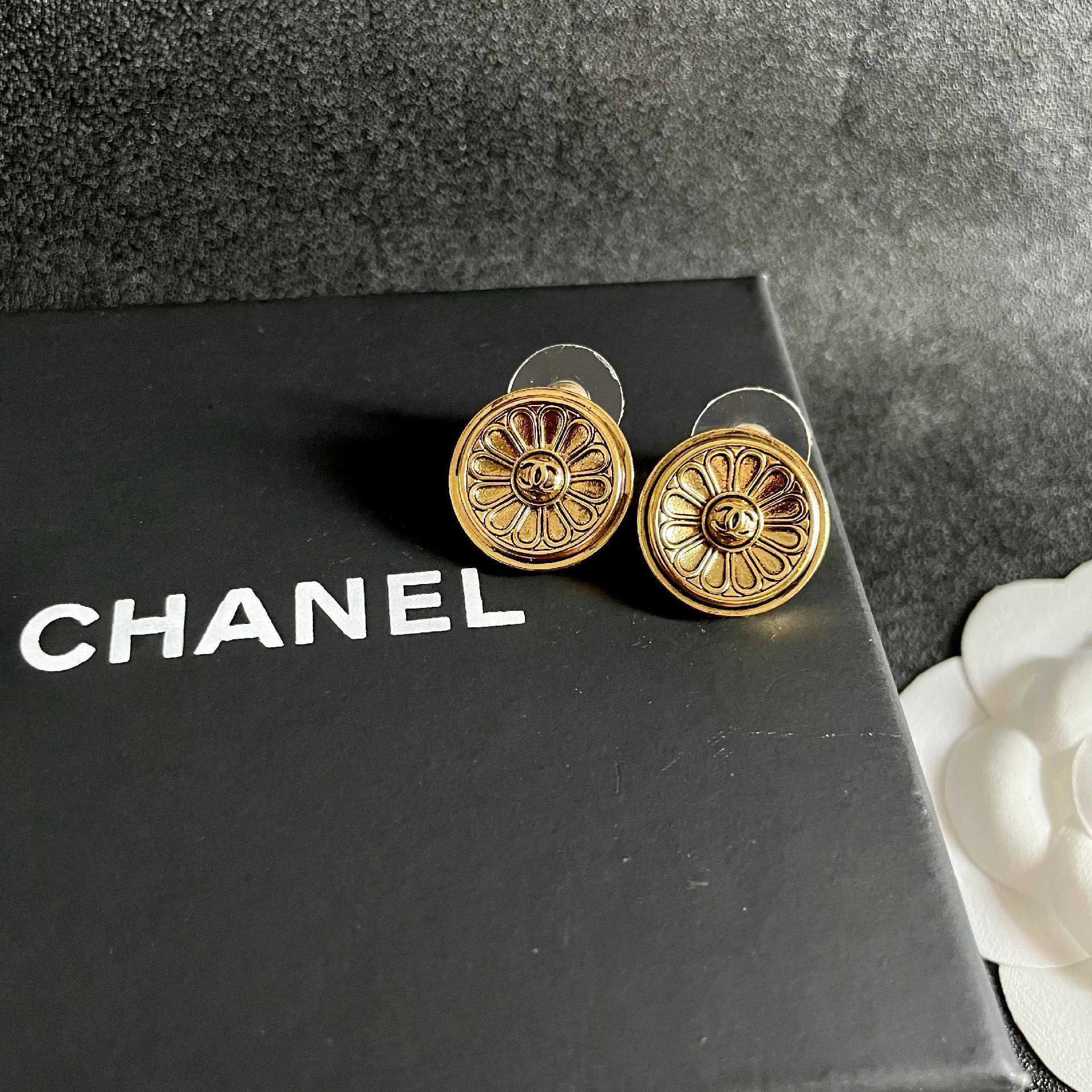 Chanel Gold Coin Earrings