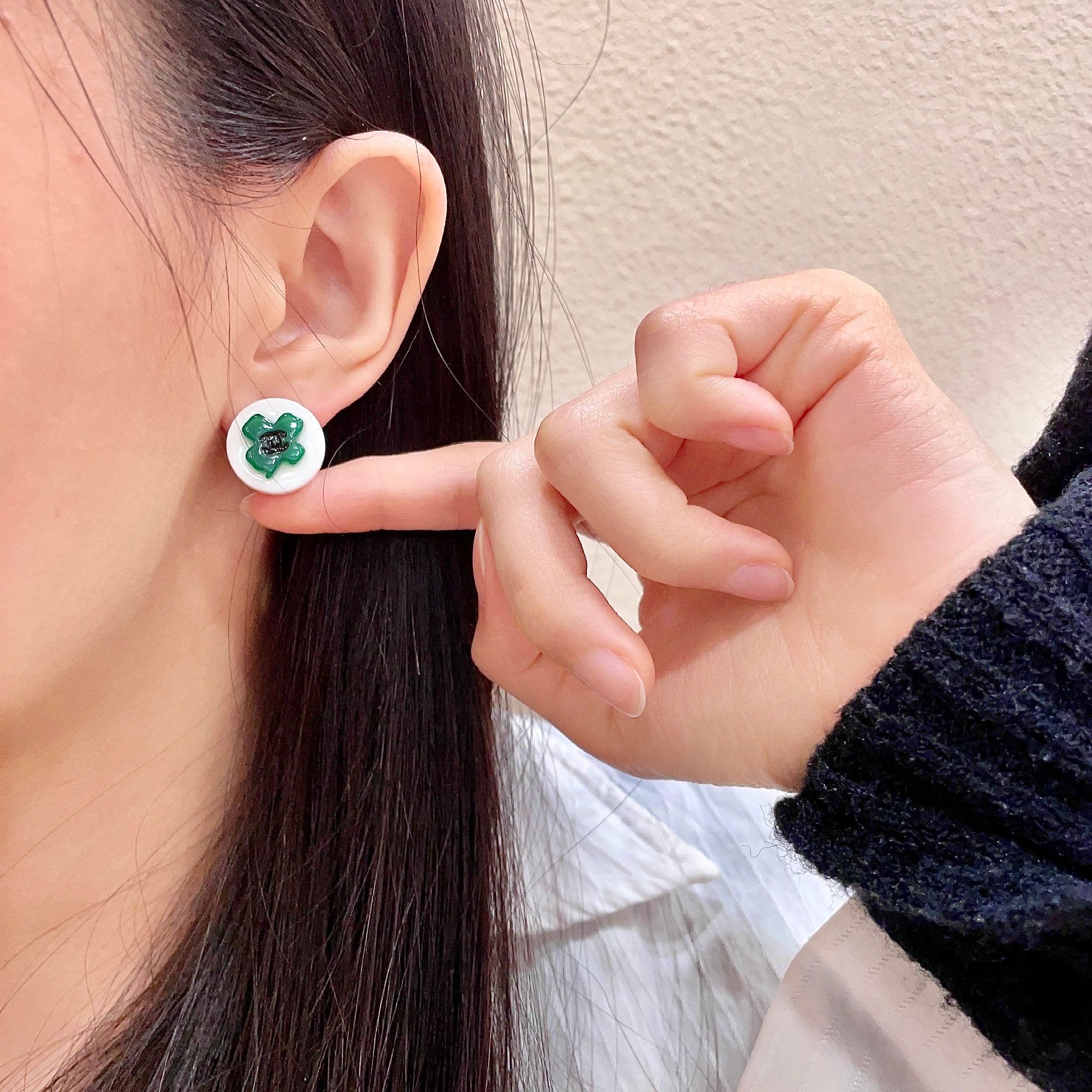 Chanel Clover Stud Earrings