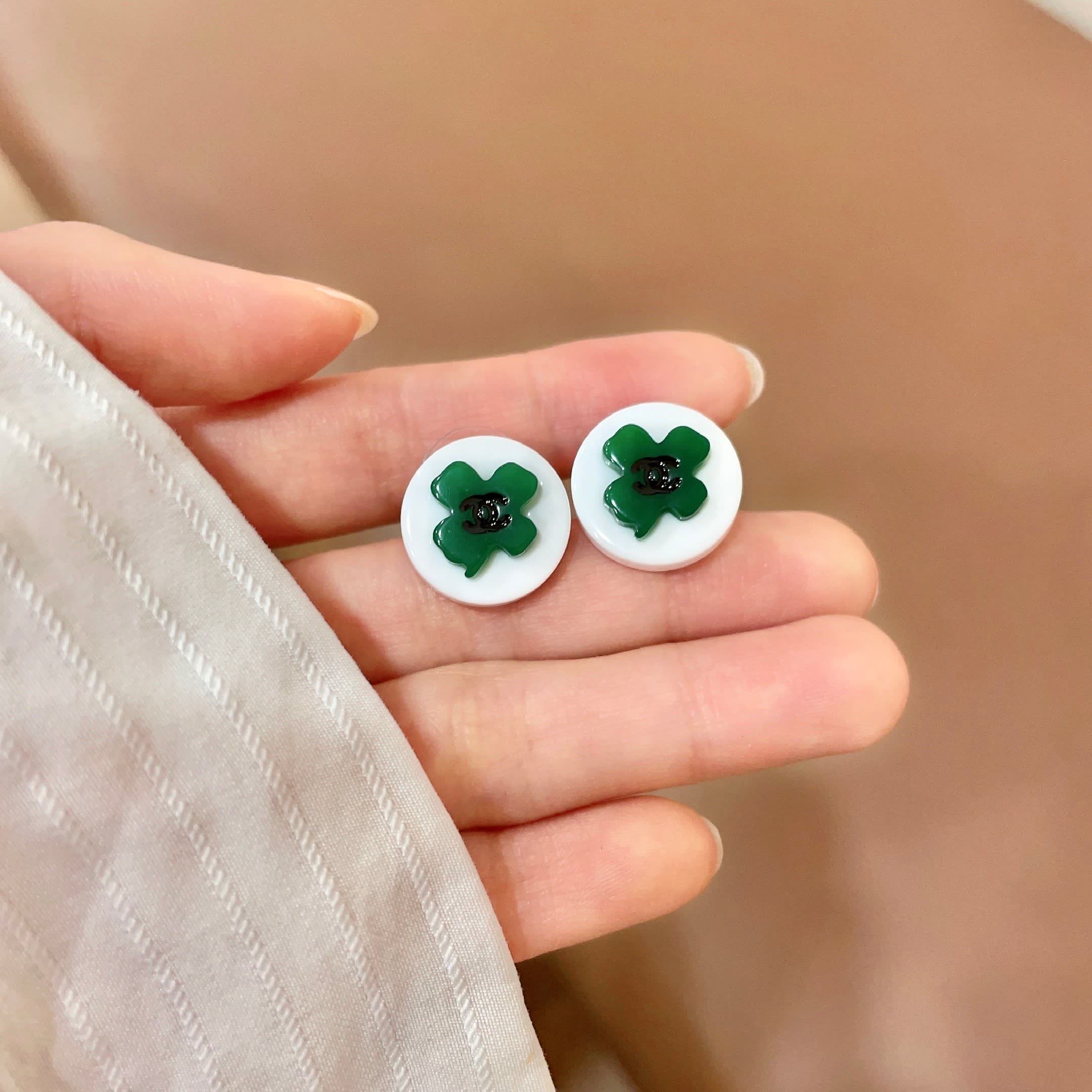 Chanel Clover Stud Earrings