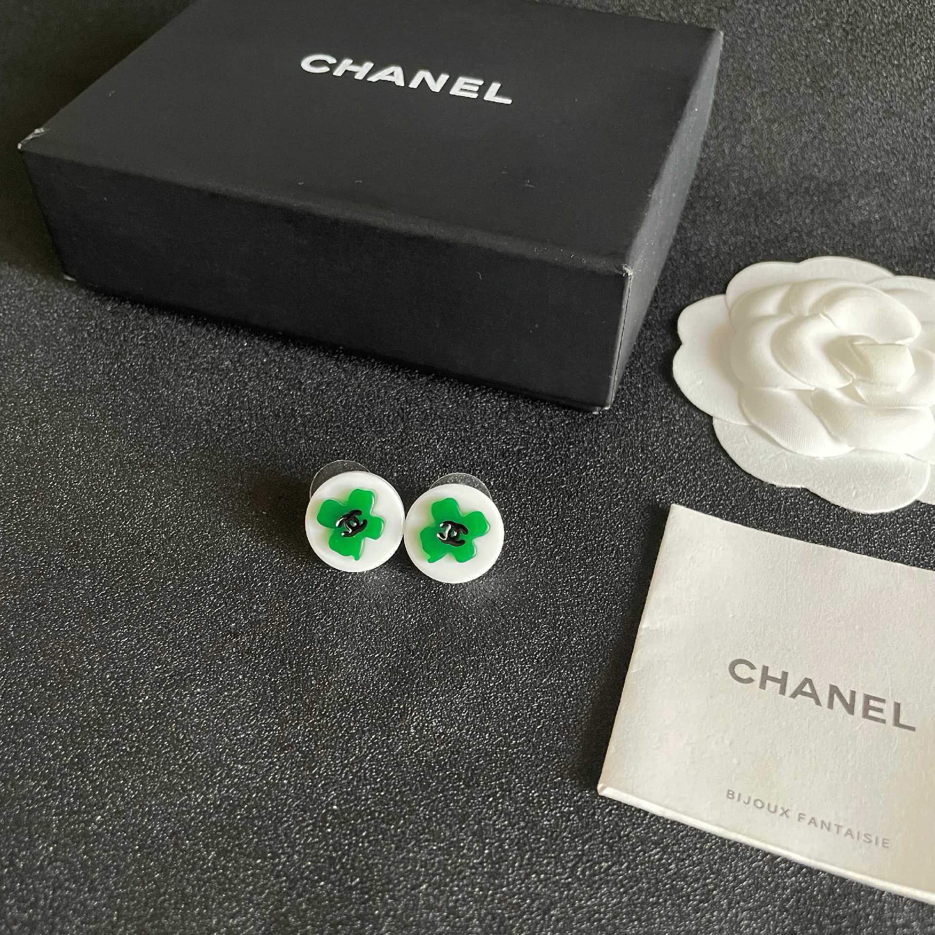 Chanel Clover Stud Earrings