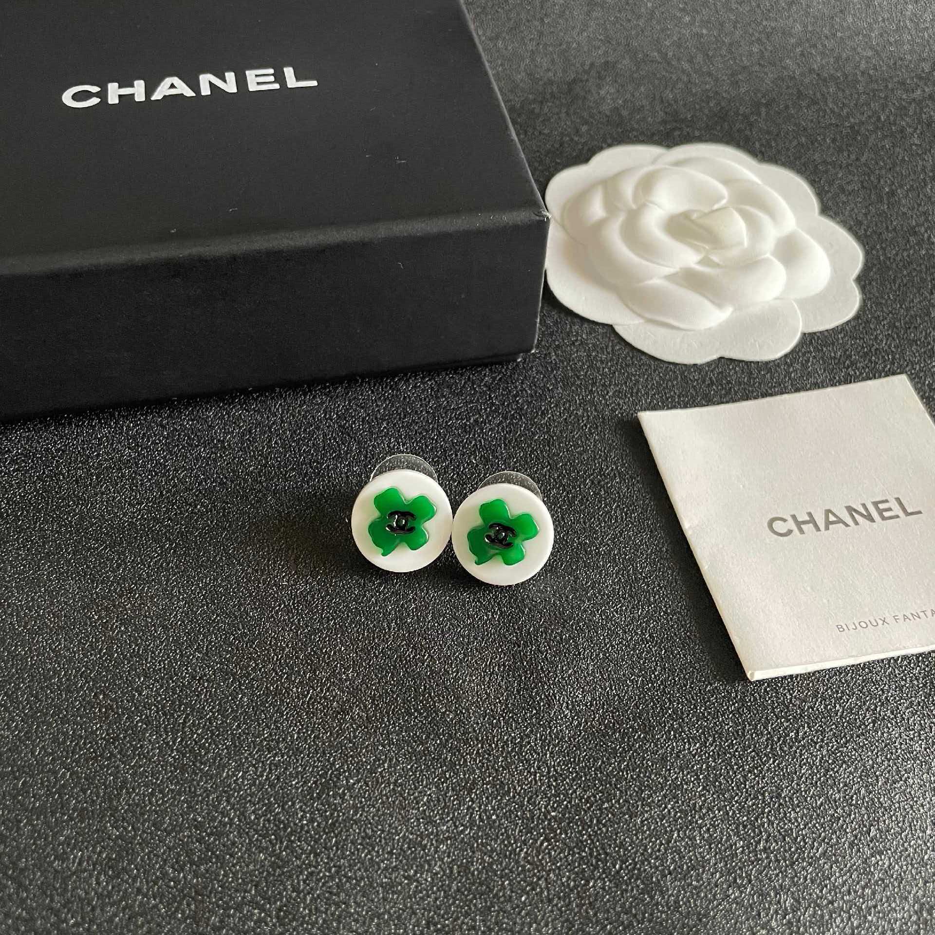 Chanel Clover Stud Earrings