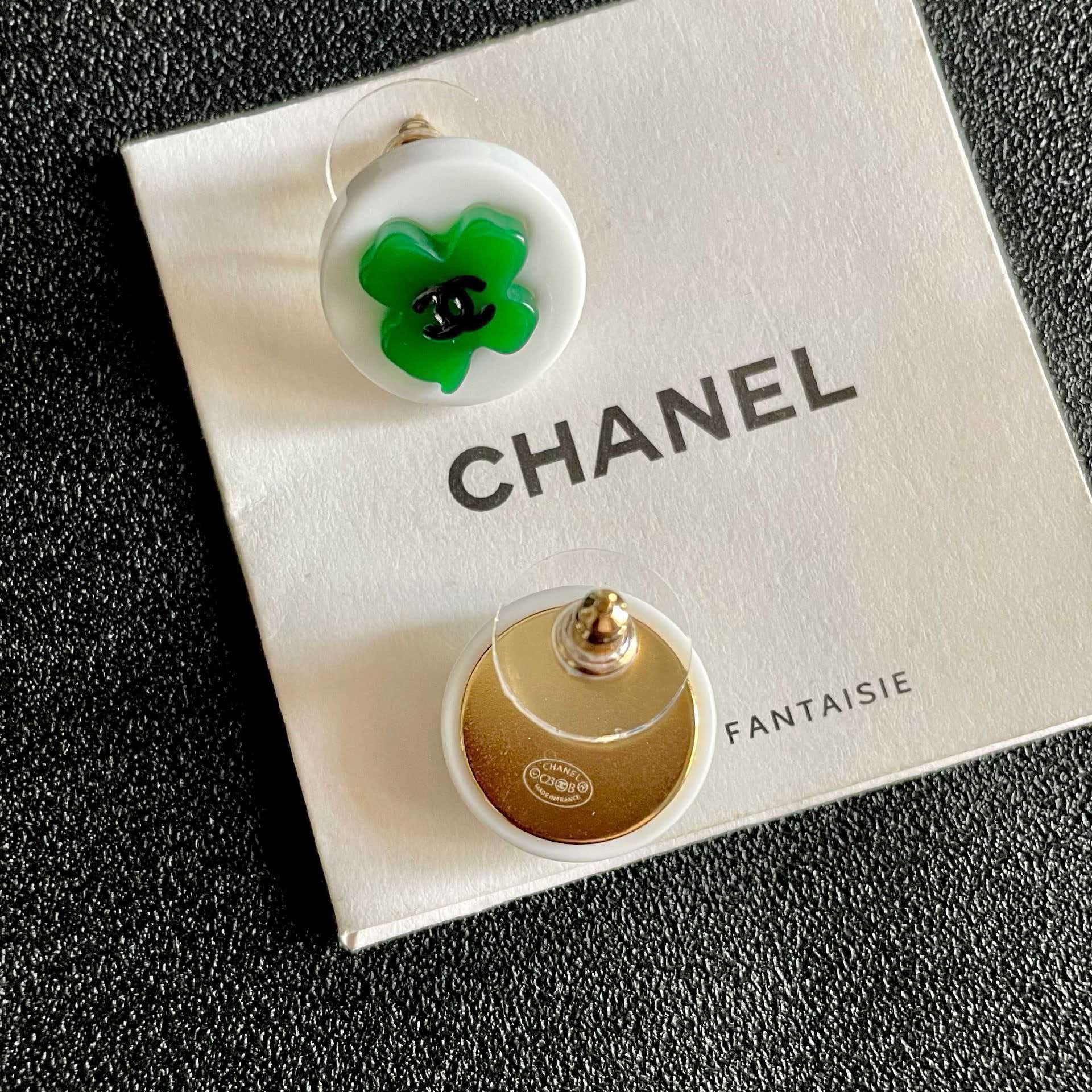 Chanel Clover Stud Earrings