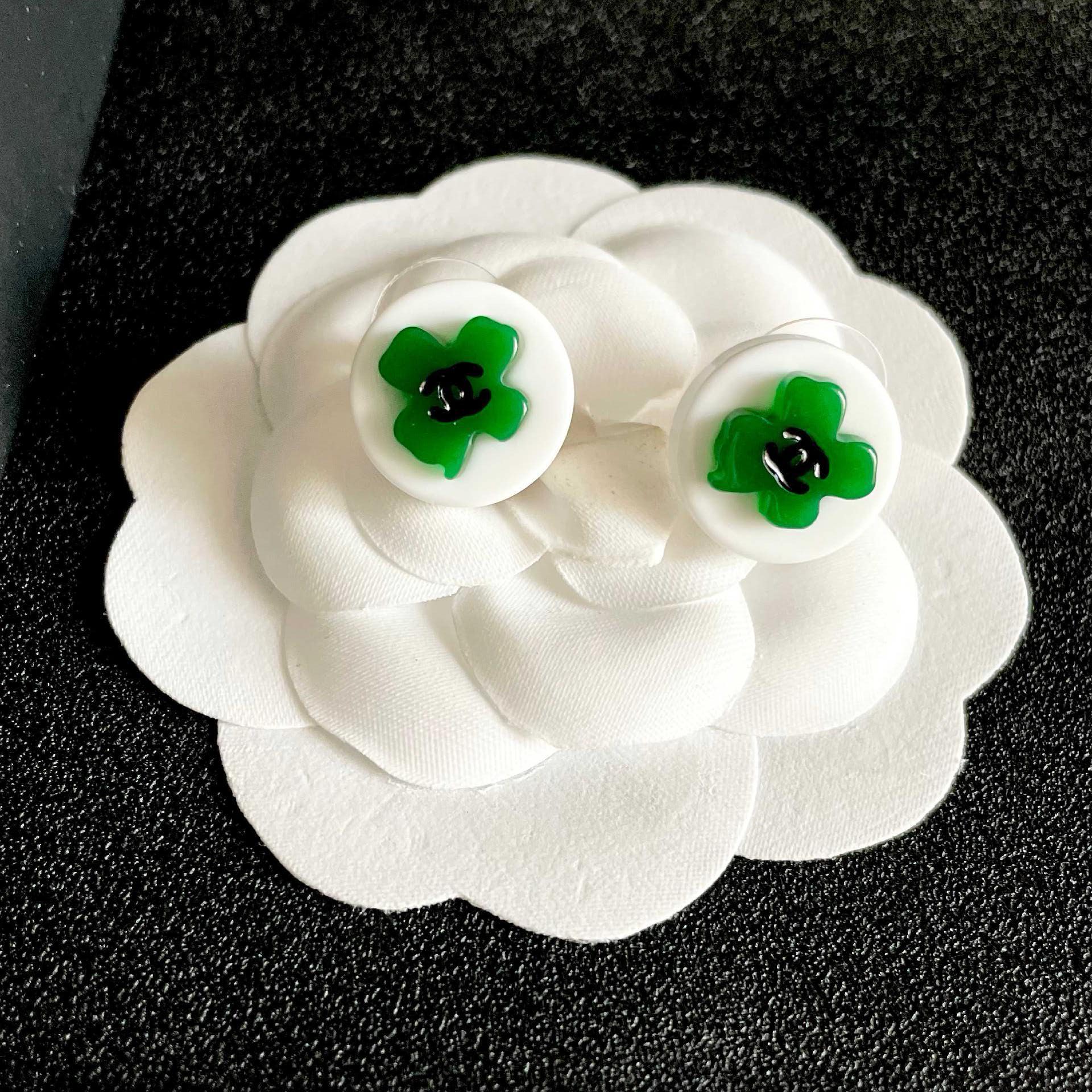 Chanel Clover Stud Earrings