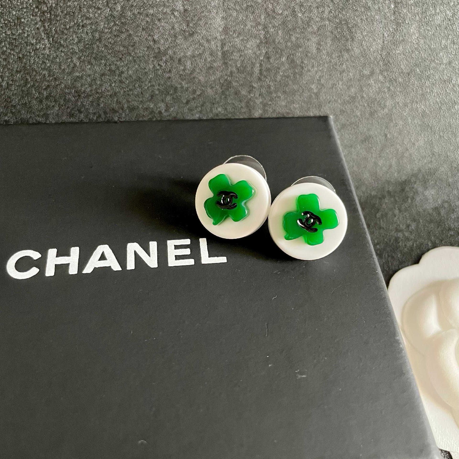 Chanel Clover Stud Earrings