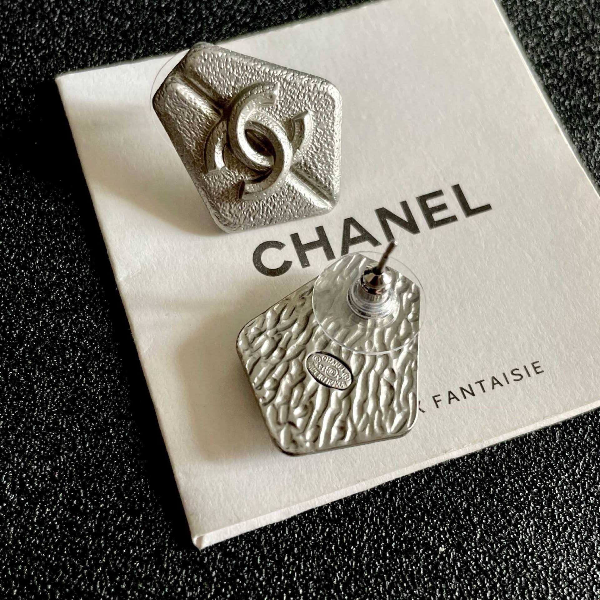 Chanel Hexagon Stud Earrings