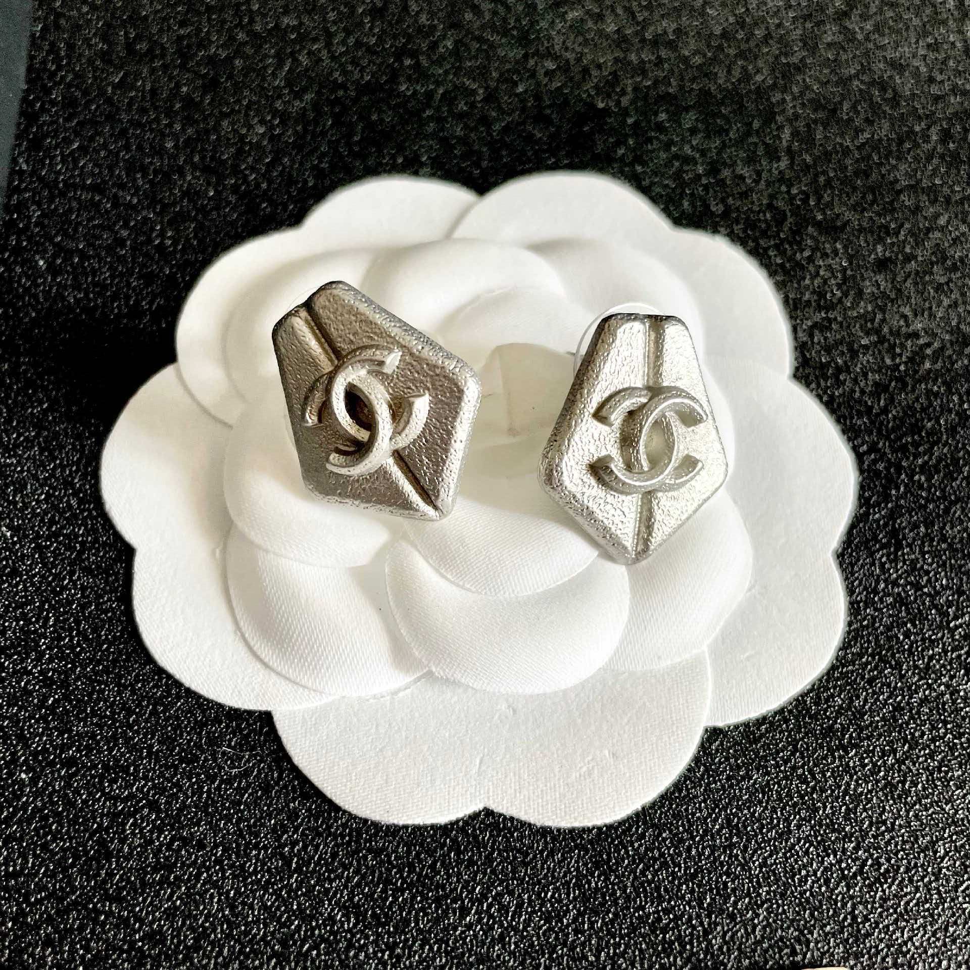 Chanel Hexagon Stud Earrings