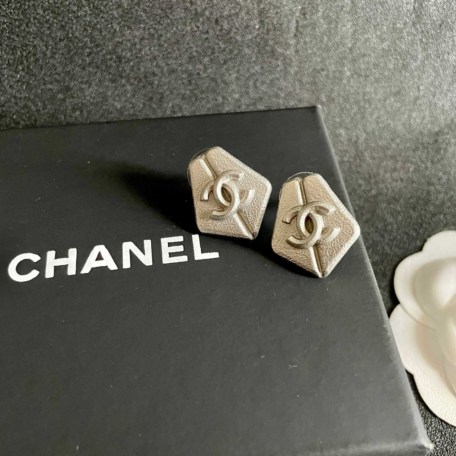 Chanel Hexagon Stud Earrings