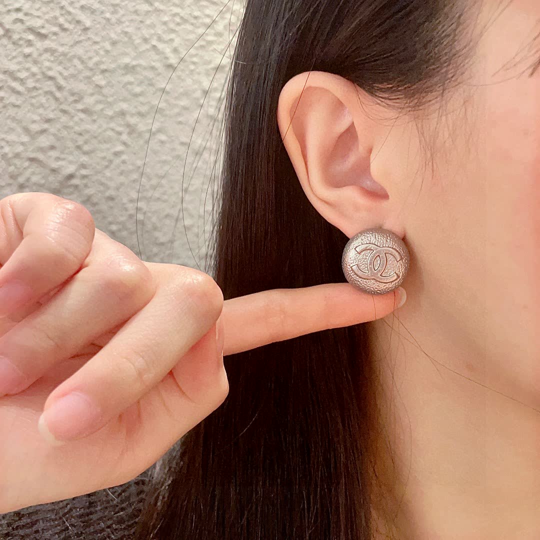 Chanel CC Logo Stud Earrings