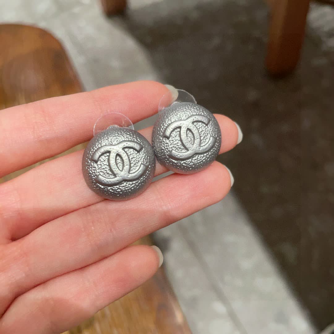 Chanel CC Logo Stud Earrings