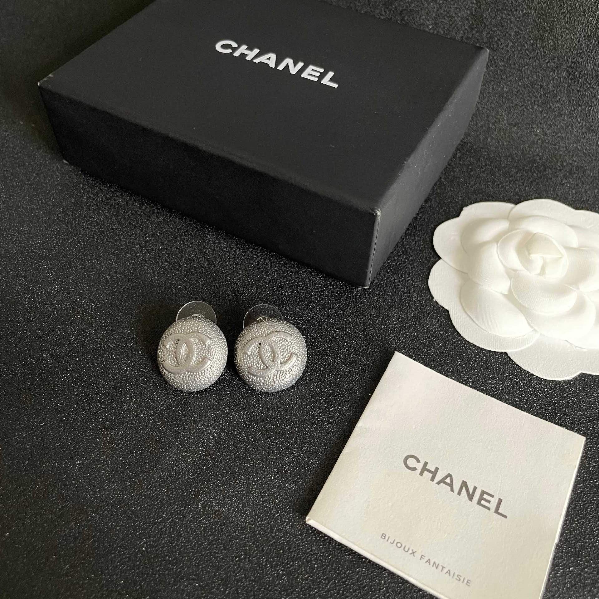 Chanel CC Logo Stud Earrings