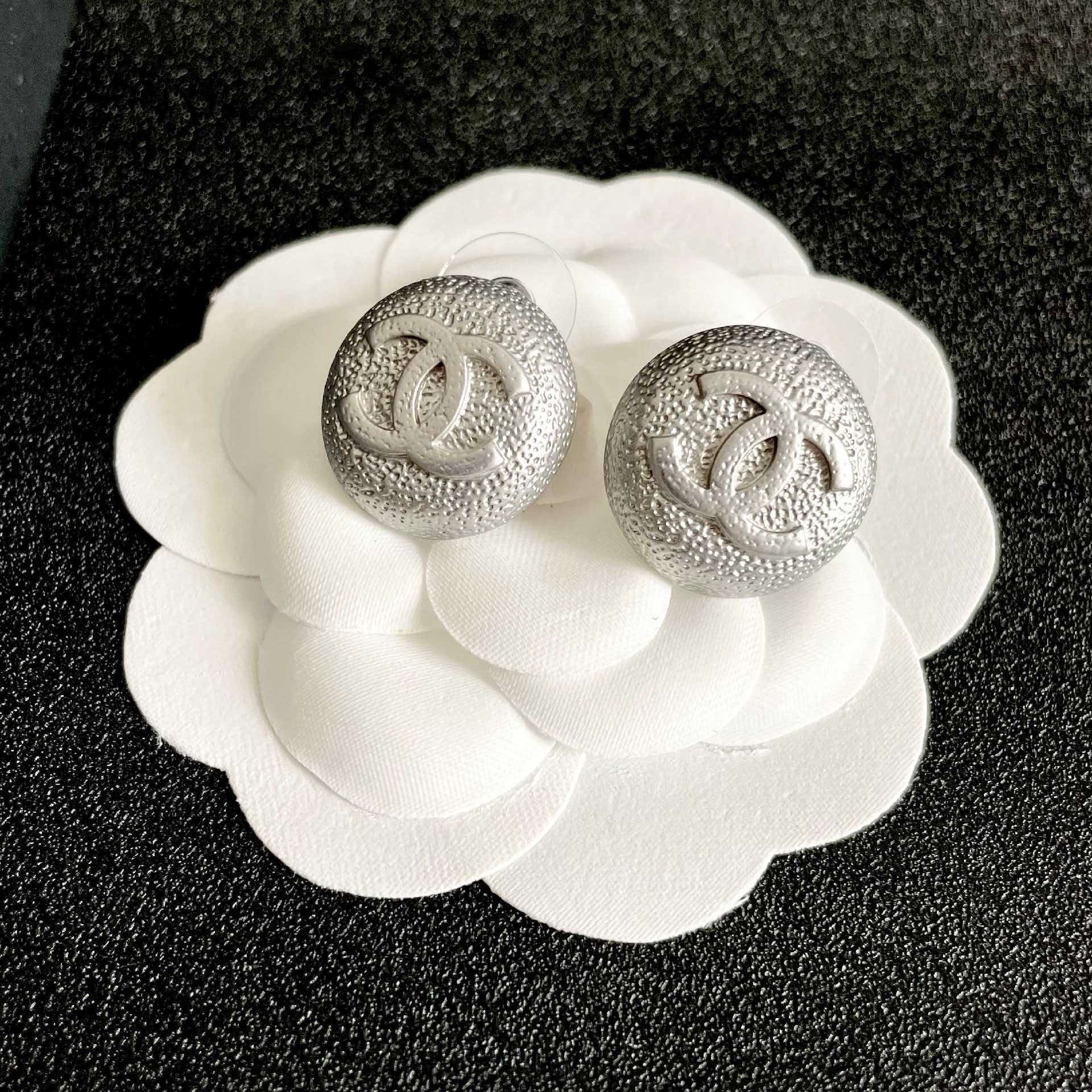 Chanel CC Logo Stud Earrings