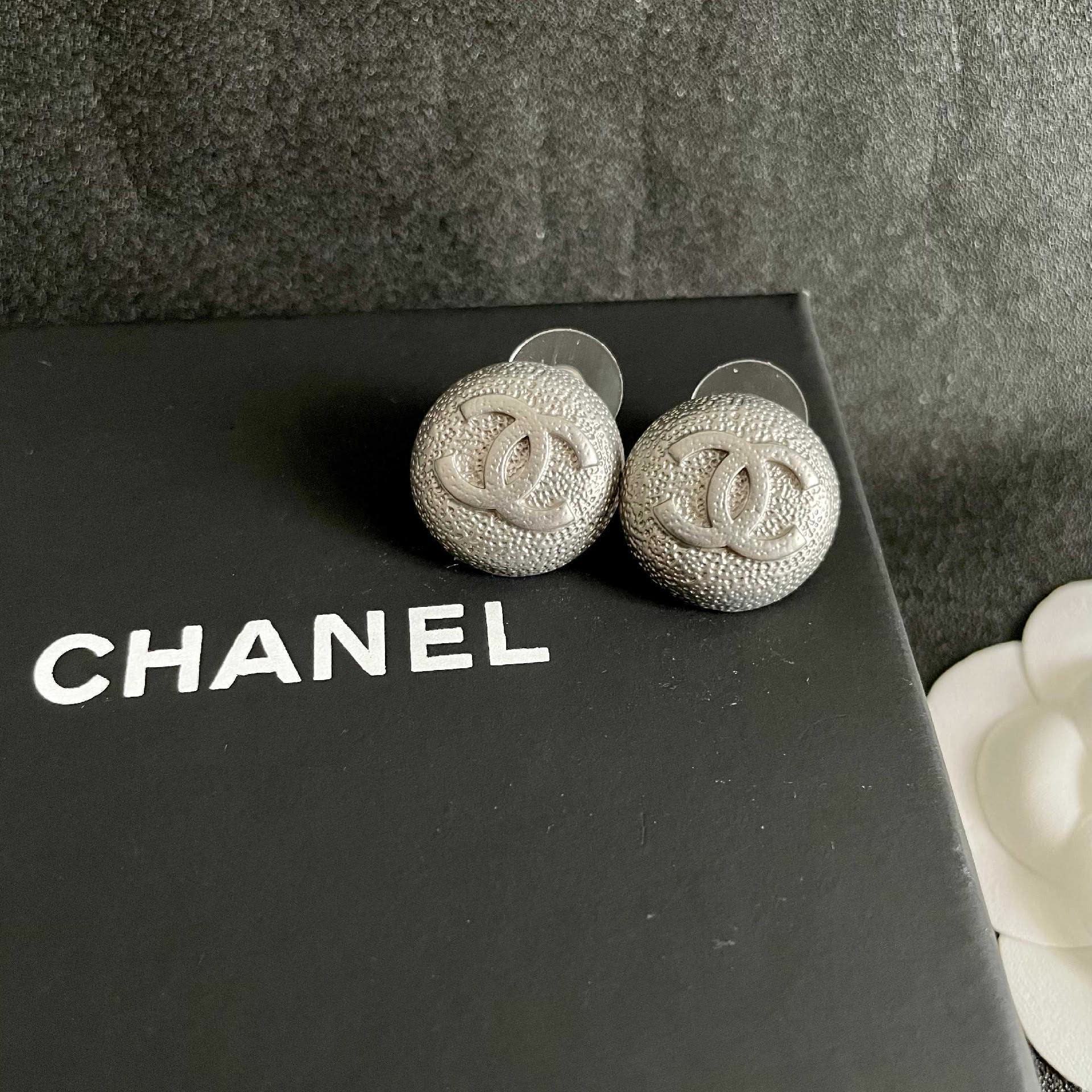 Chanel CC Logo Stud Earrings