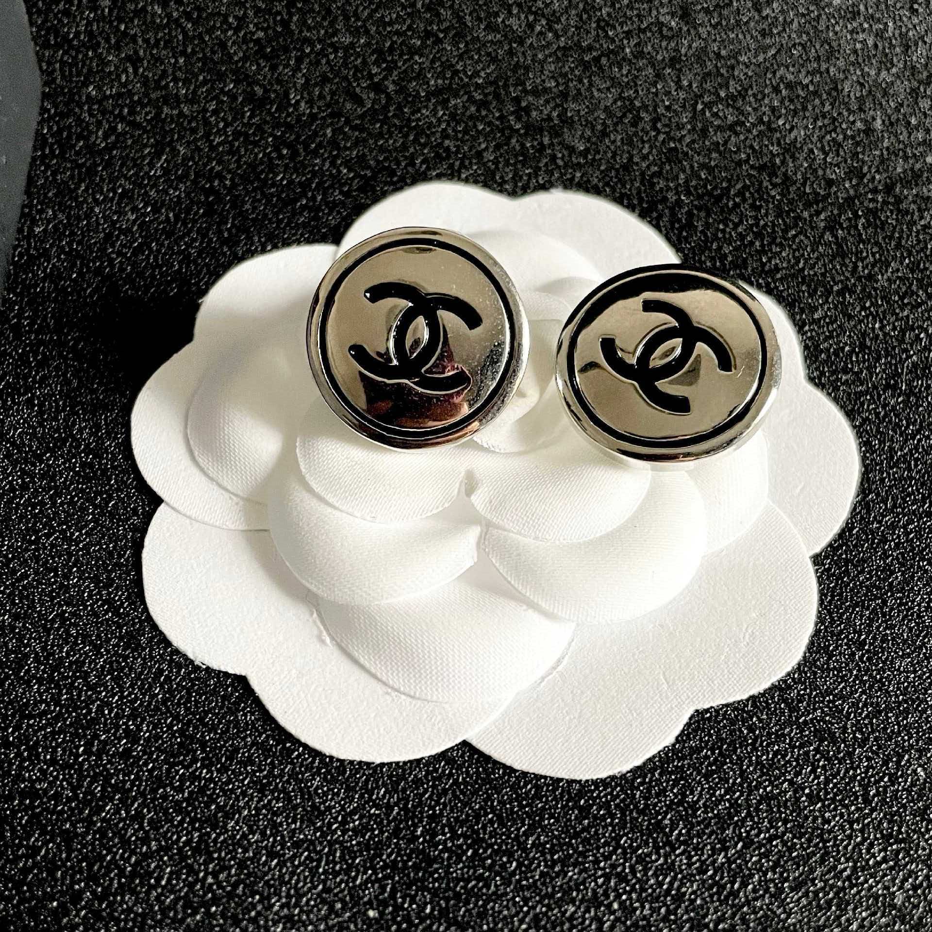 Chanel CC Logo Stud Earrings