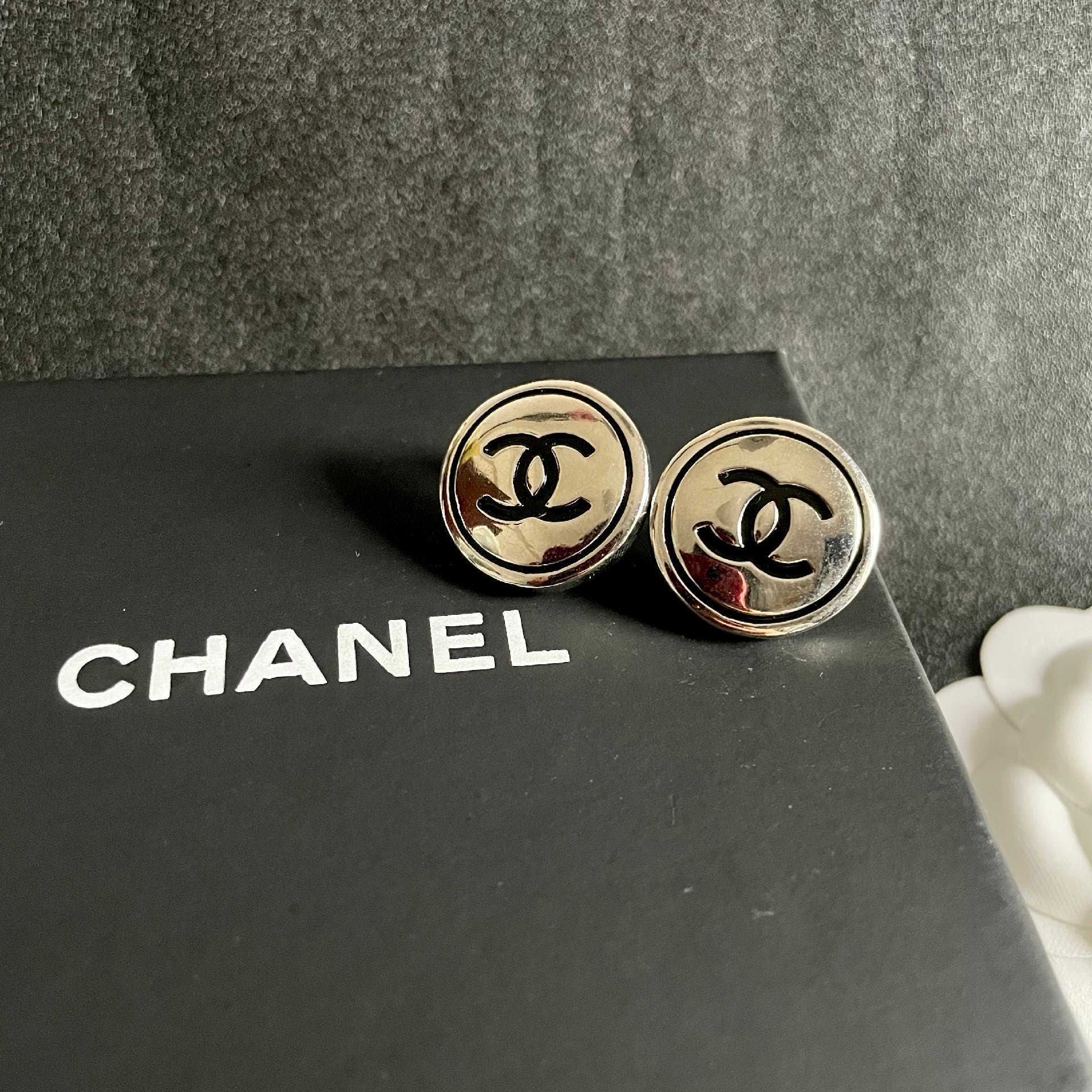 Chanel CC Logo Stud Earrings