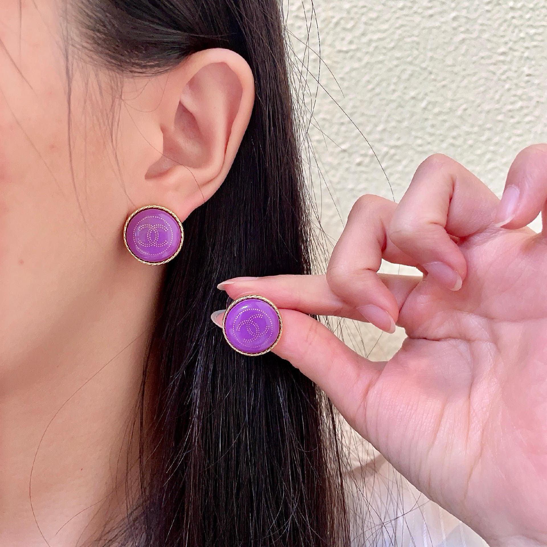 Chanel Purple Earrings Chanel Purple Earrings