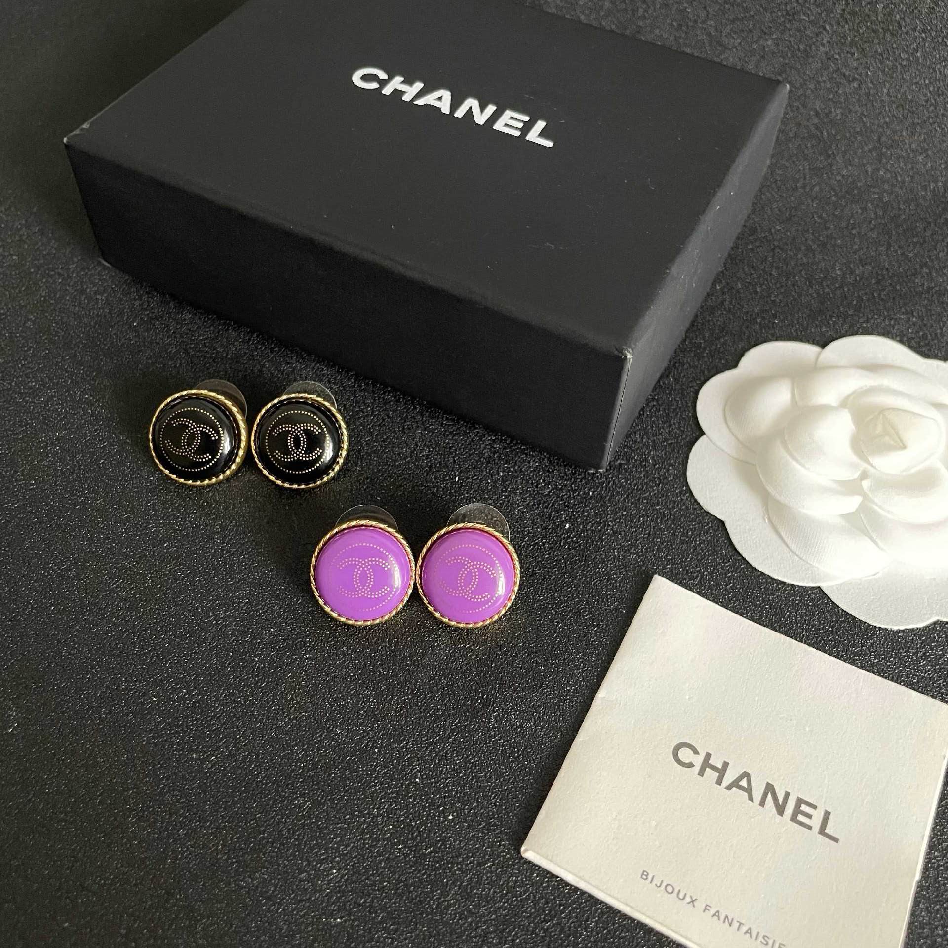 Chanel Purple Earrings