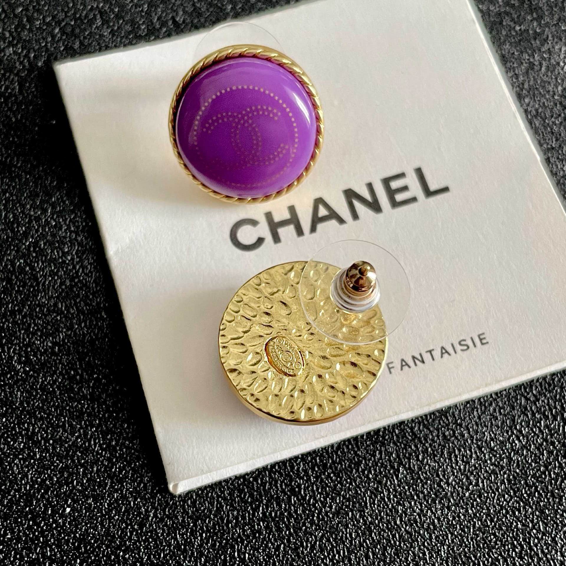 Chanel Purple Earrings