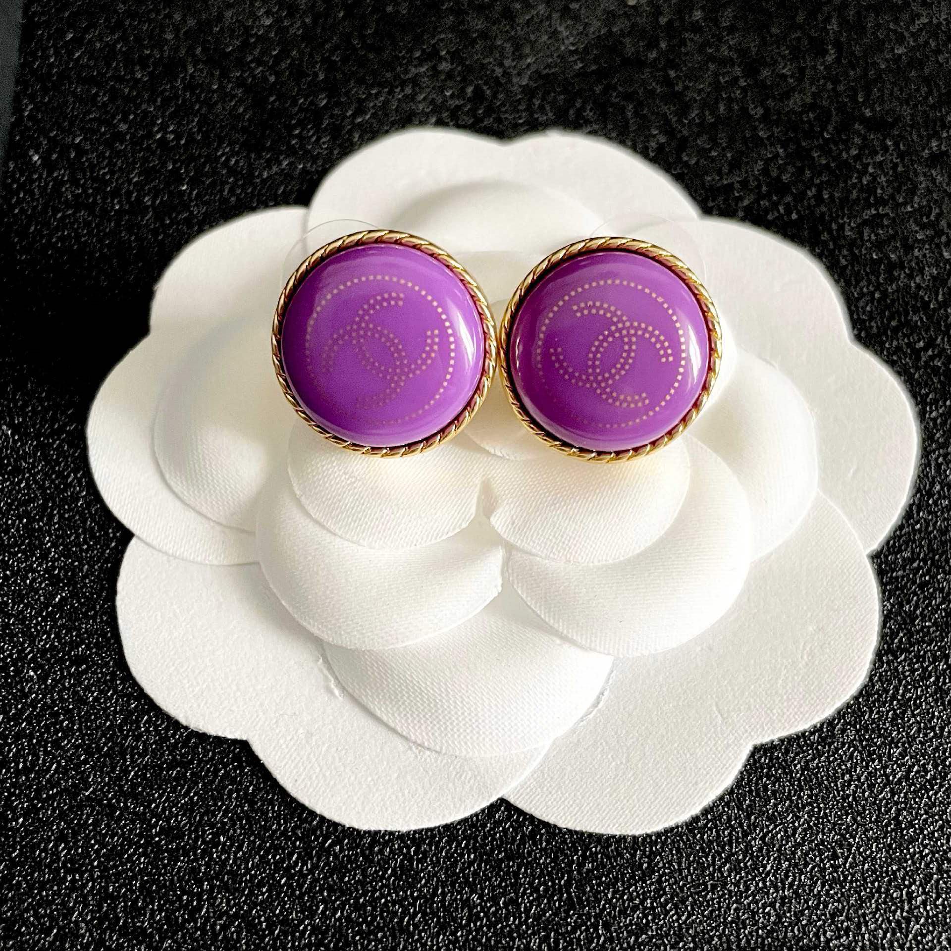 Chanel Purple Earrings