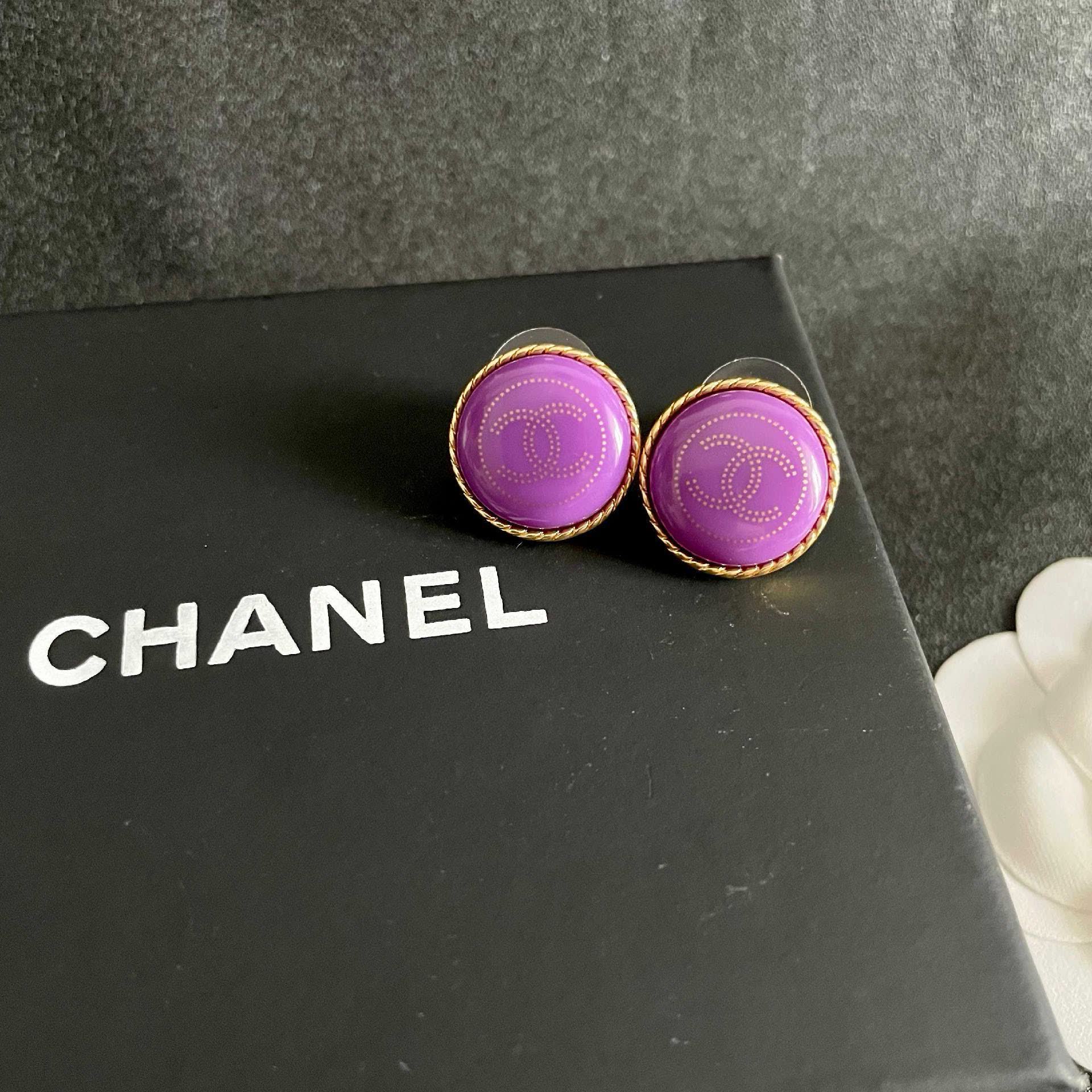 Chanel Purple Earrings