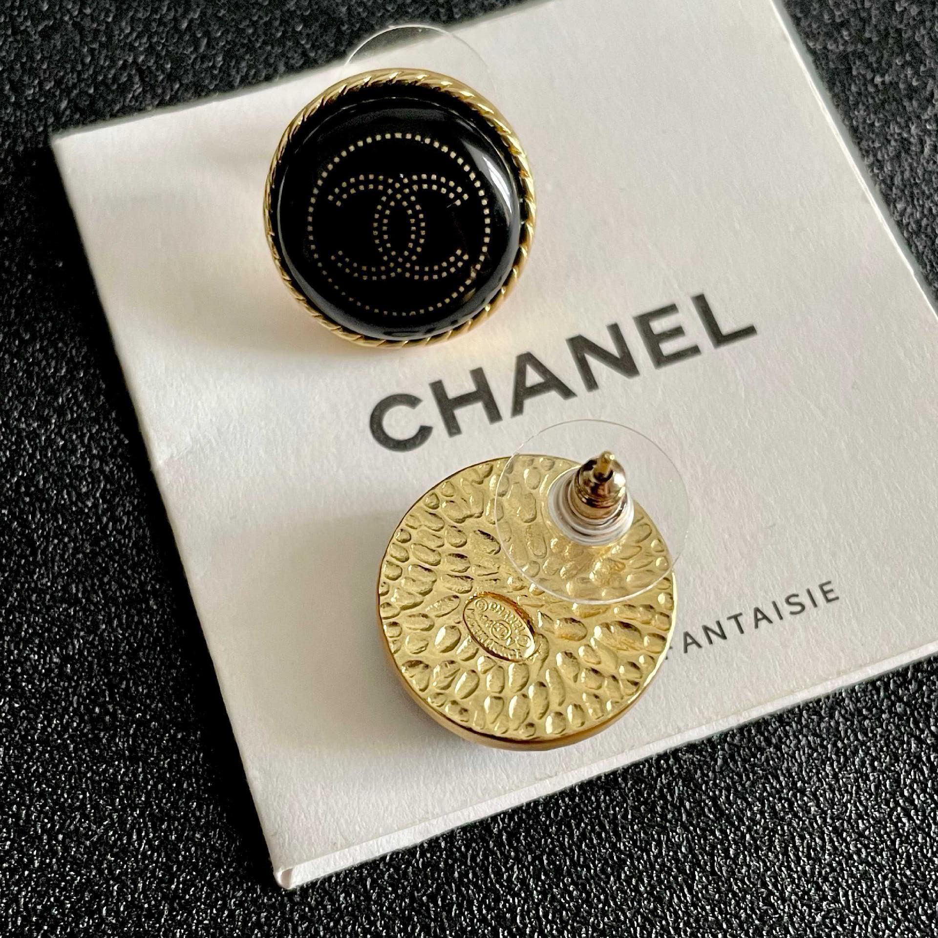 Chanel CC Logo Stud Earrings