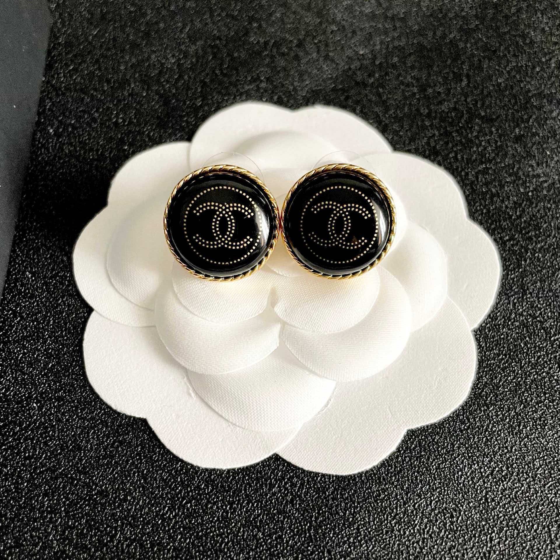 Chanel CC Logo Stud Earrings
