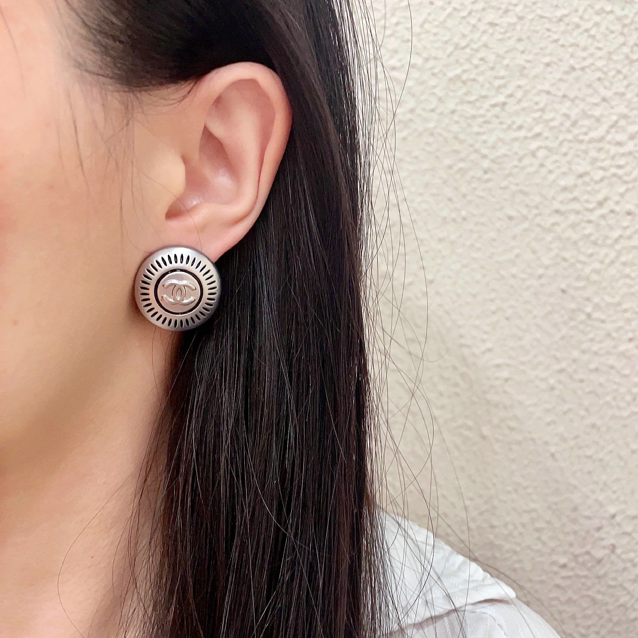 Chanel CC Logo Stud Earrings