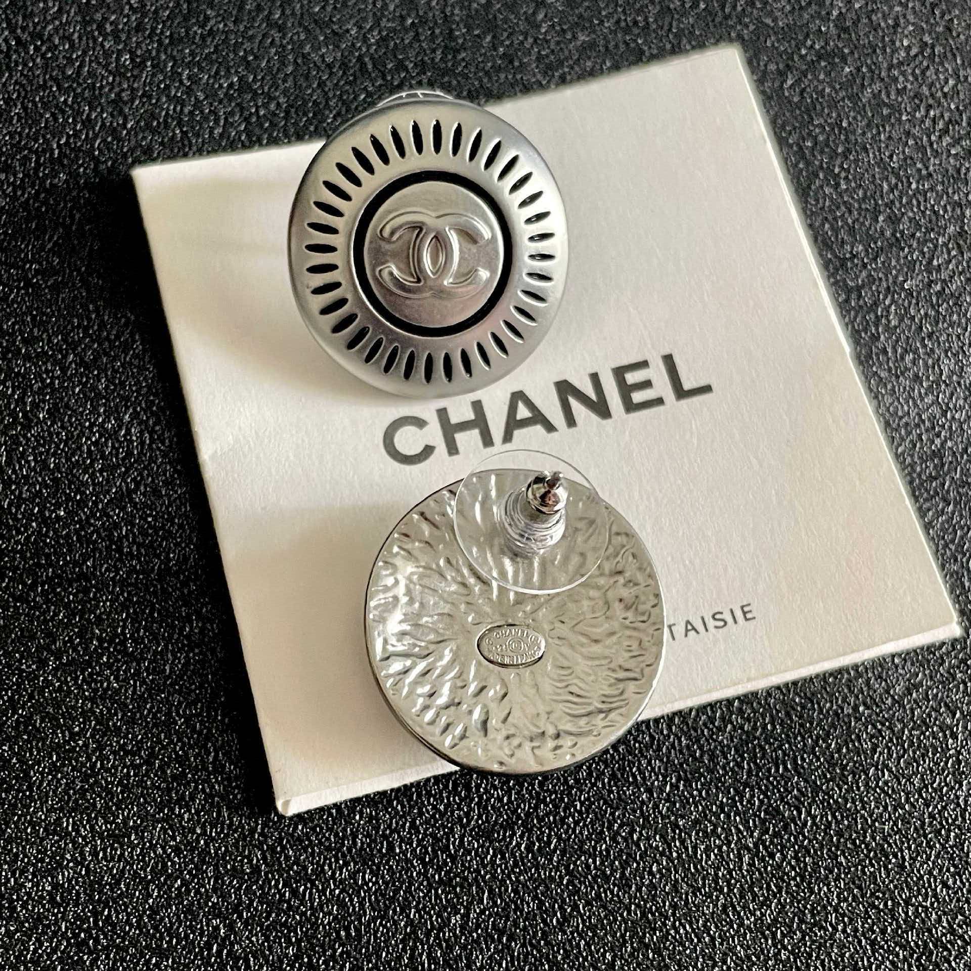 Chanel CC Logo Stud Earrings