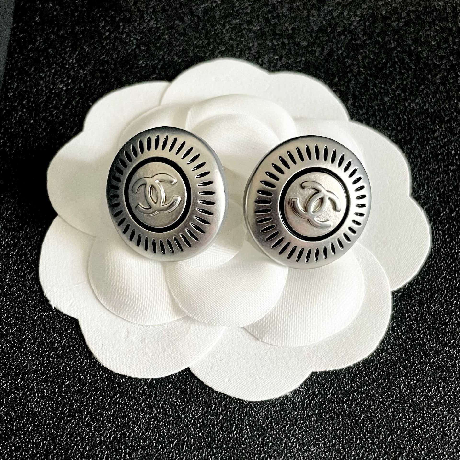 Chanel CC Logo Stud Earrings