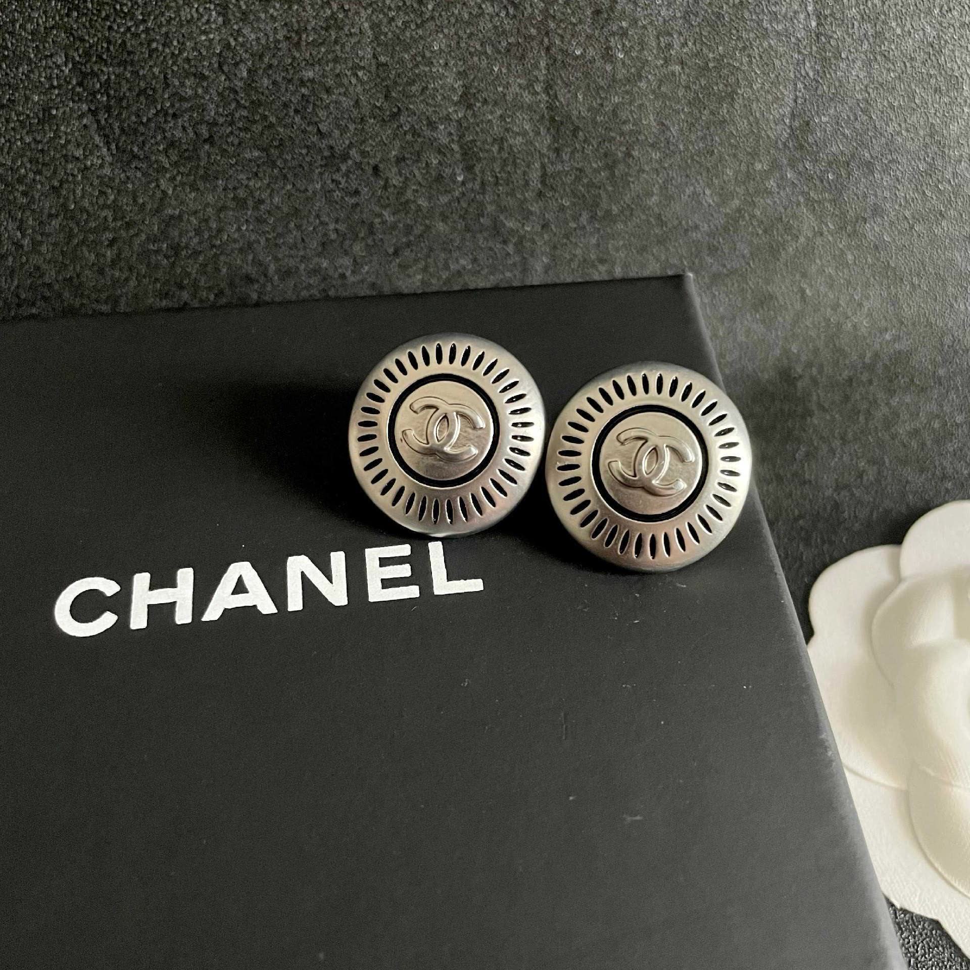 Chanel CC Logo Stud Earrings