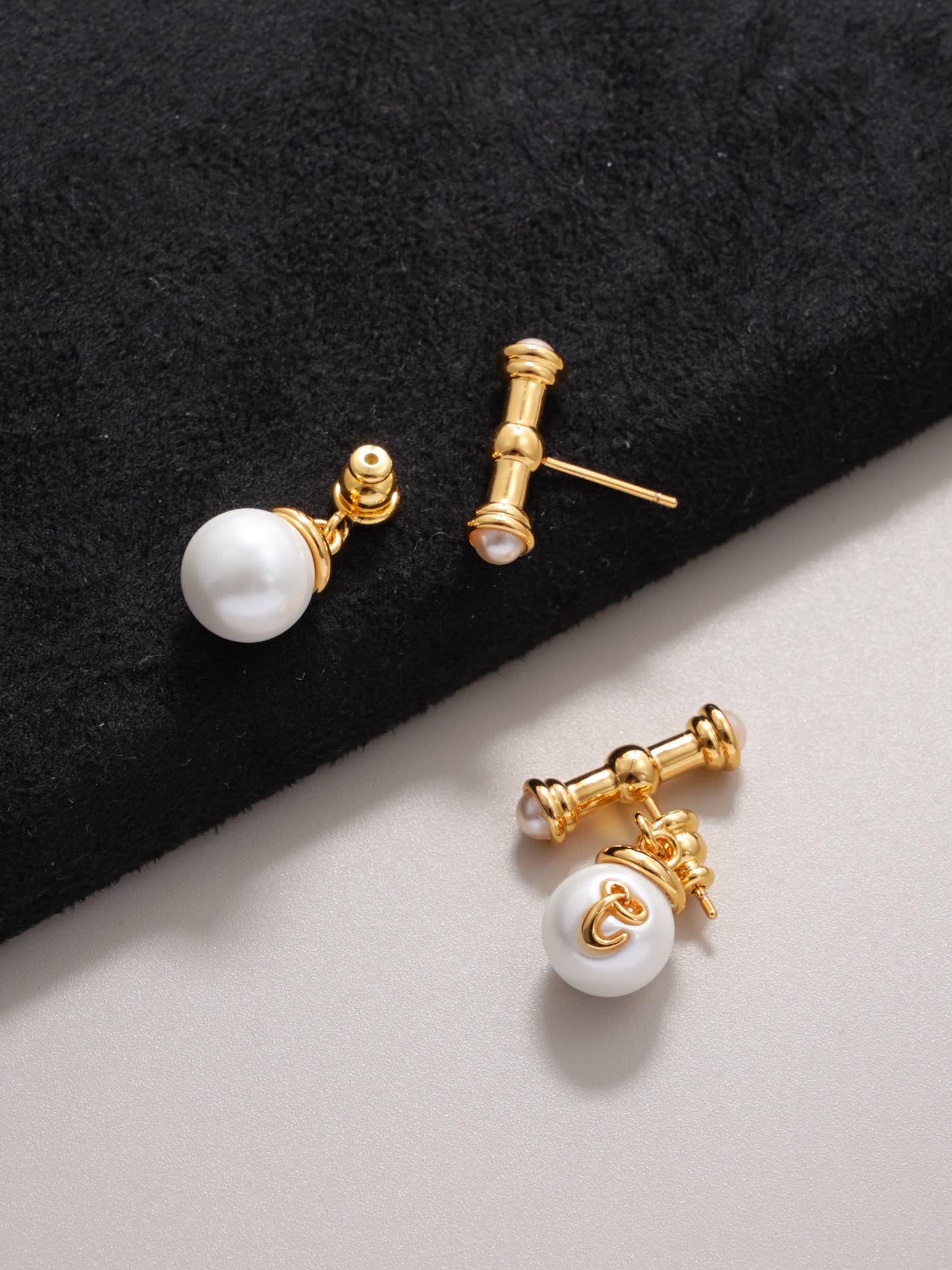 Chloe Gold and Pearl Drop Earrings