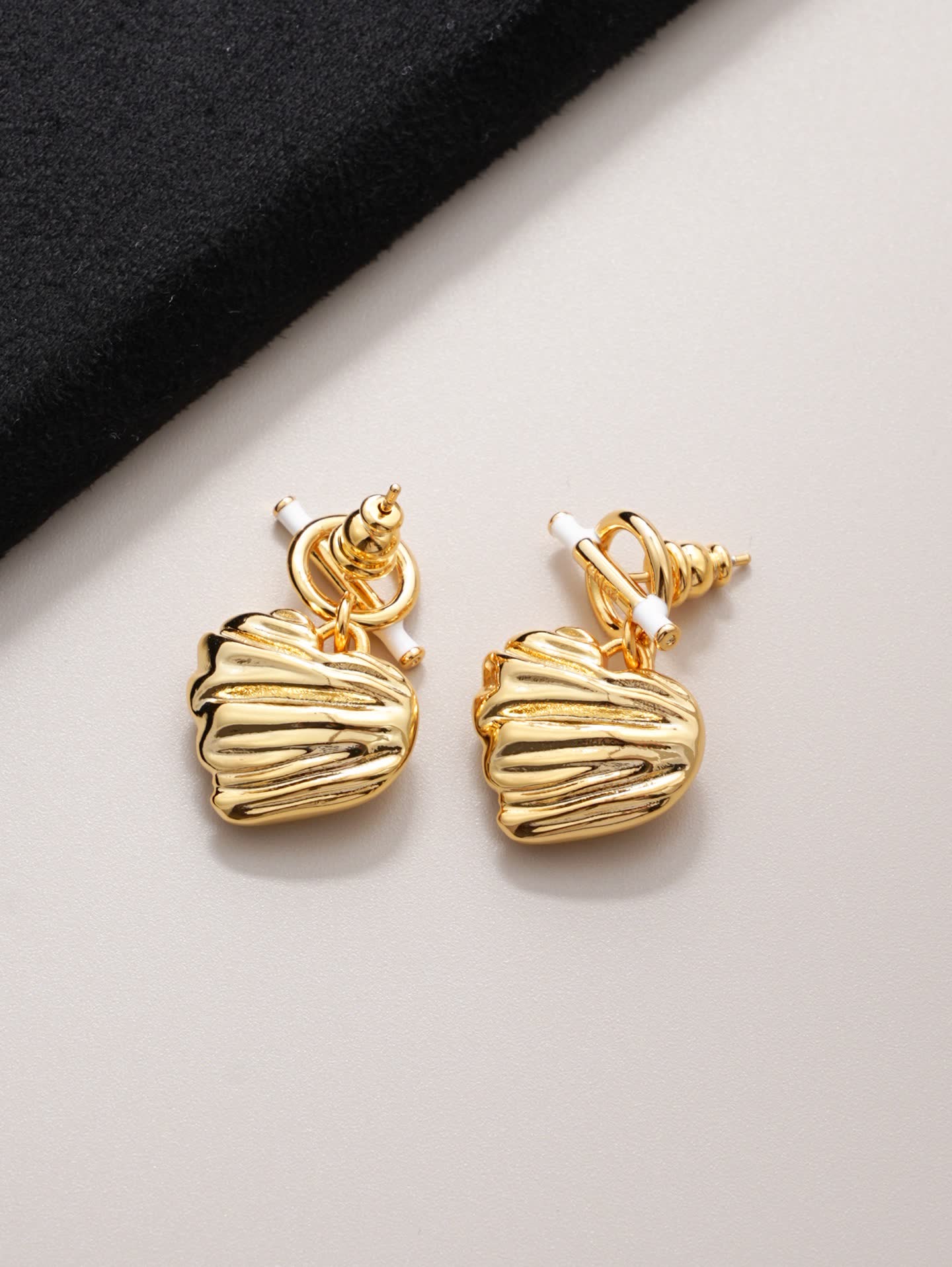 Chloe Gold Shell Stud Earrings