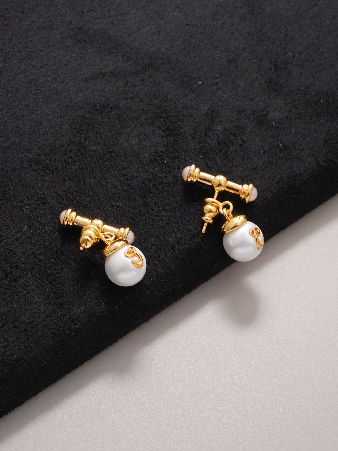 Chloe Gold and Pearl Stud Earrings