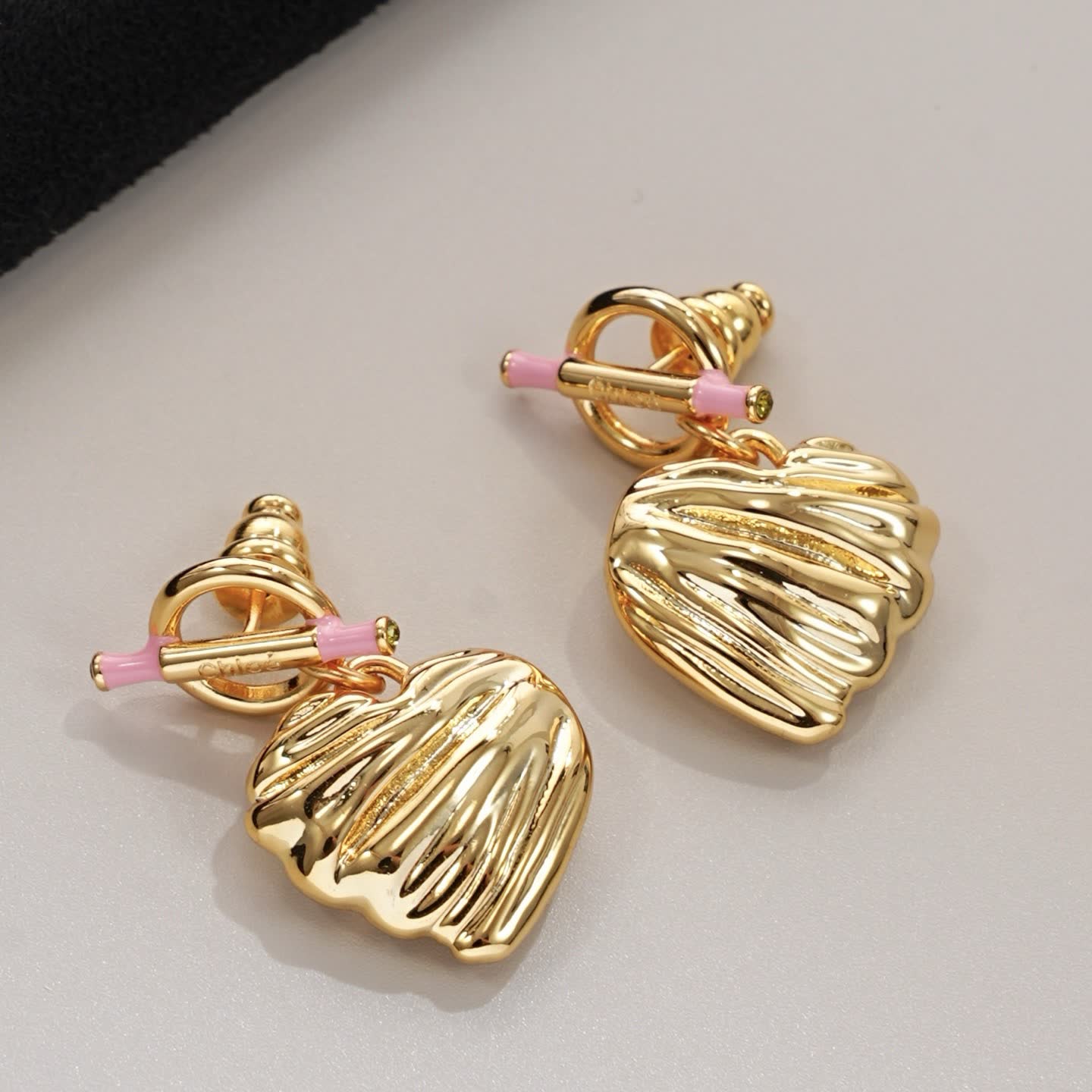 Chloe Chloé Gold Heart Earrings