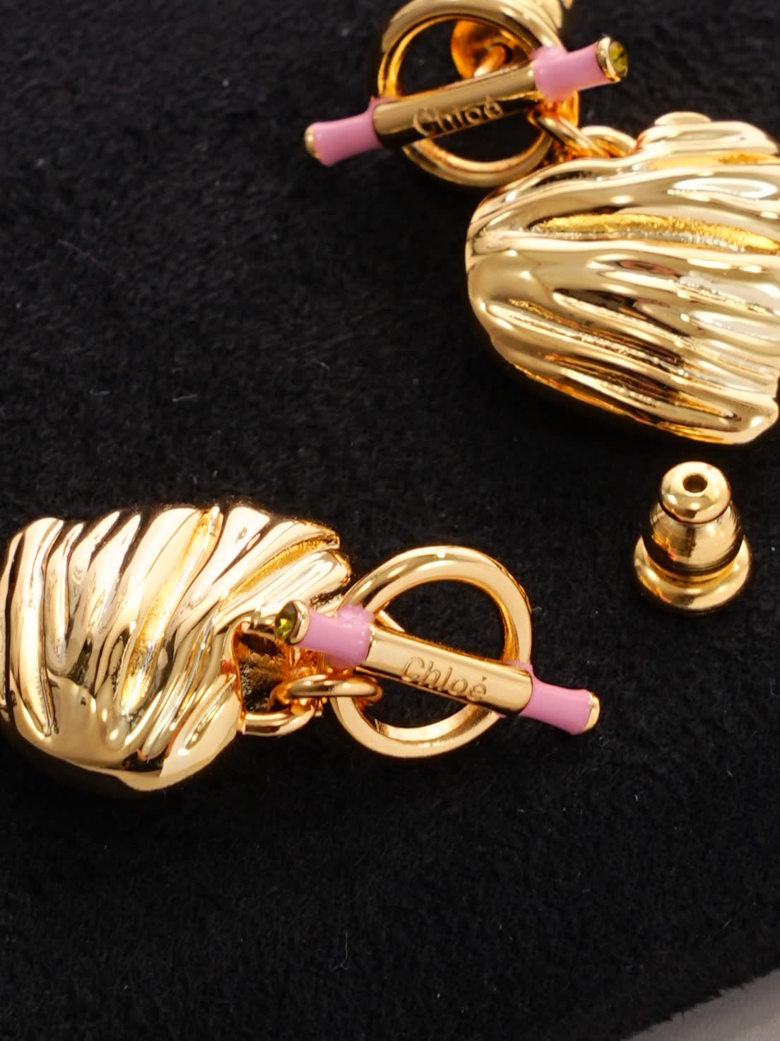 Chloe Chloé Gold Heart Earrings
