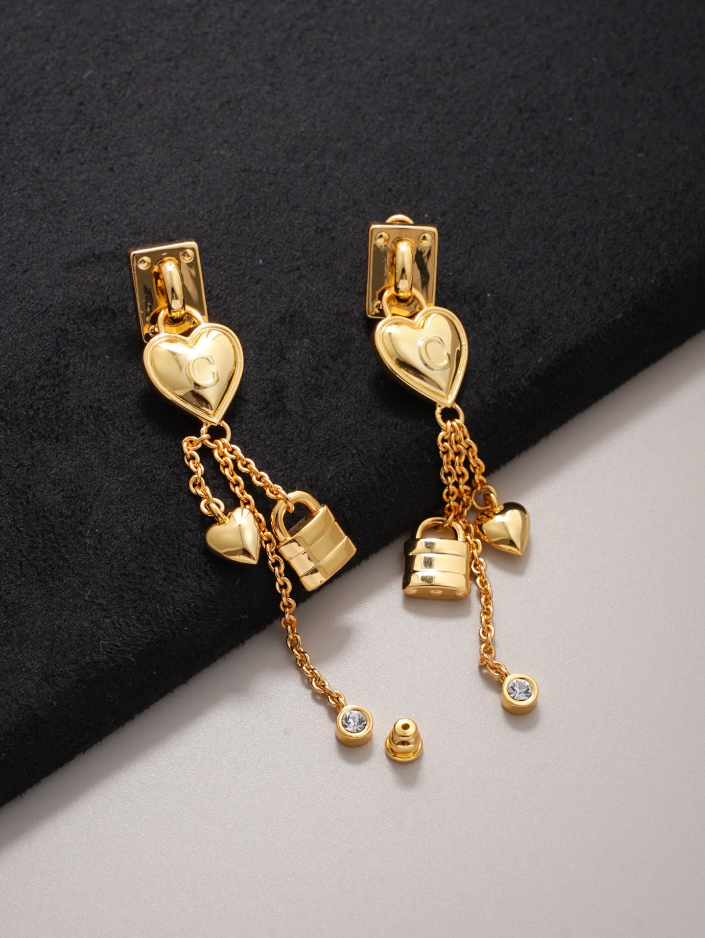 Chanel Heart Lock Clip-On Earrings