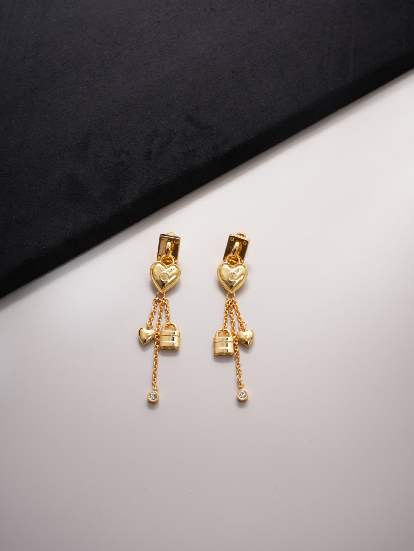 Chanel Heart Lock Clip-On Earrings