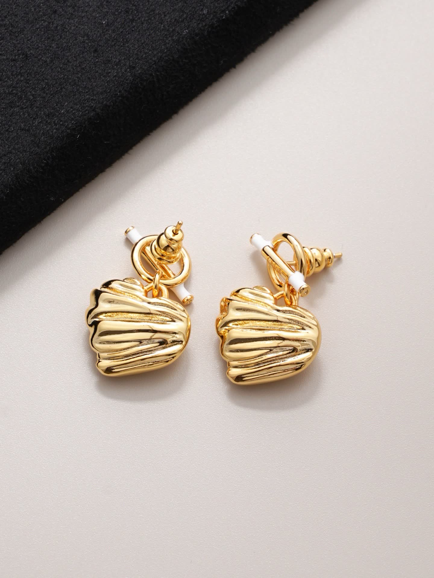 Chloe Gold Shell Stud Earrings