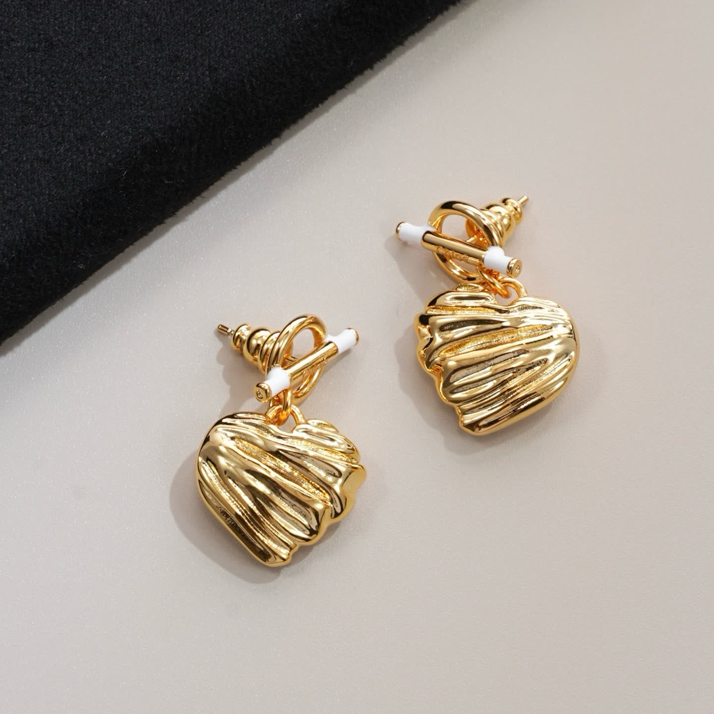 Chloe Gold Shell Stud Earrings