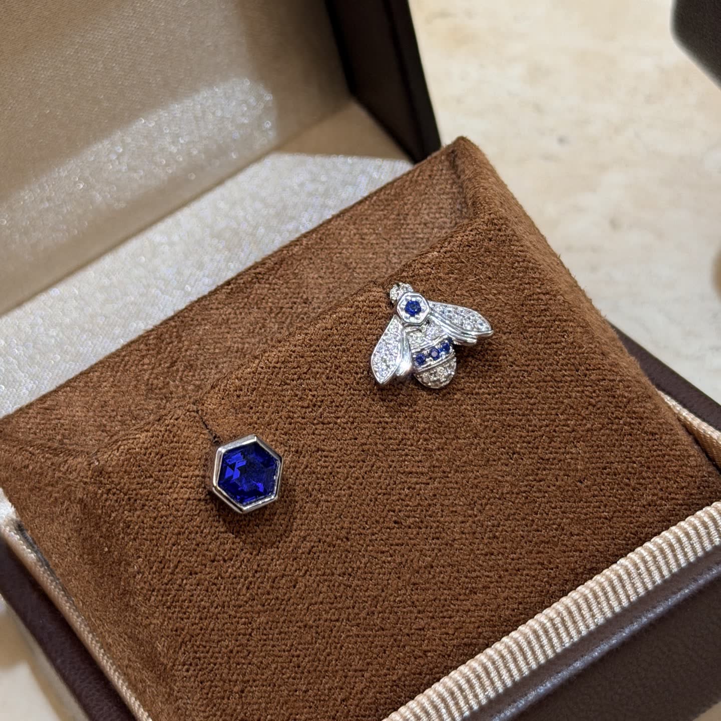 Chaumet Bee Stud Earrings with Blue Stones Chaumet Bee Stud Earrings with Blue Stones