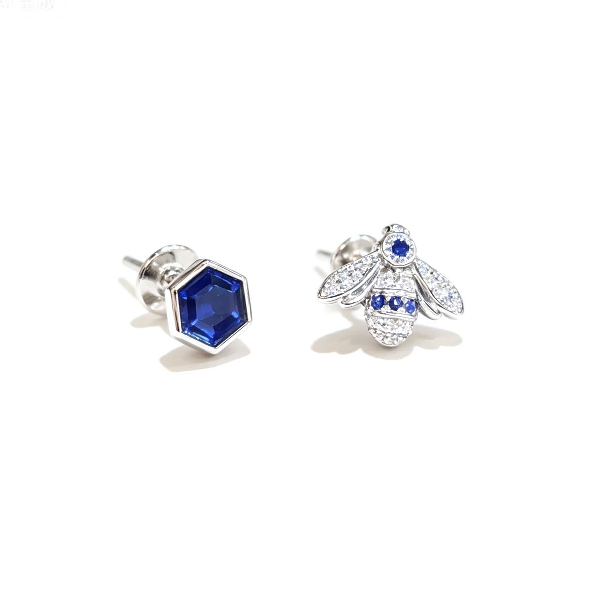Chaumet Bee Stud Earrings with Blue Stones