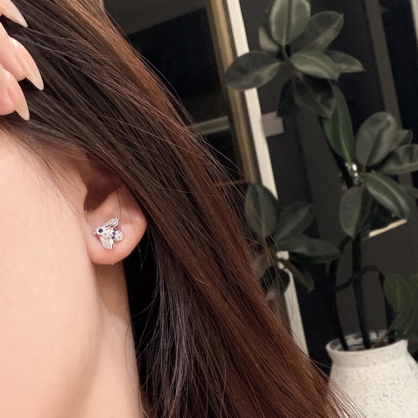 Chaumet Bee Stud Earrings with Blue Stones