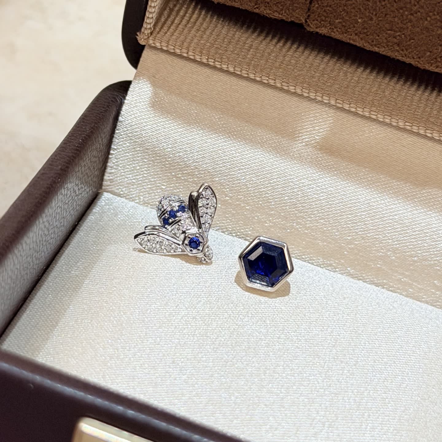 Chaumet Bee Stud Earrings with Blue Stones