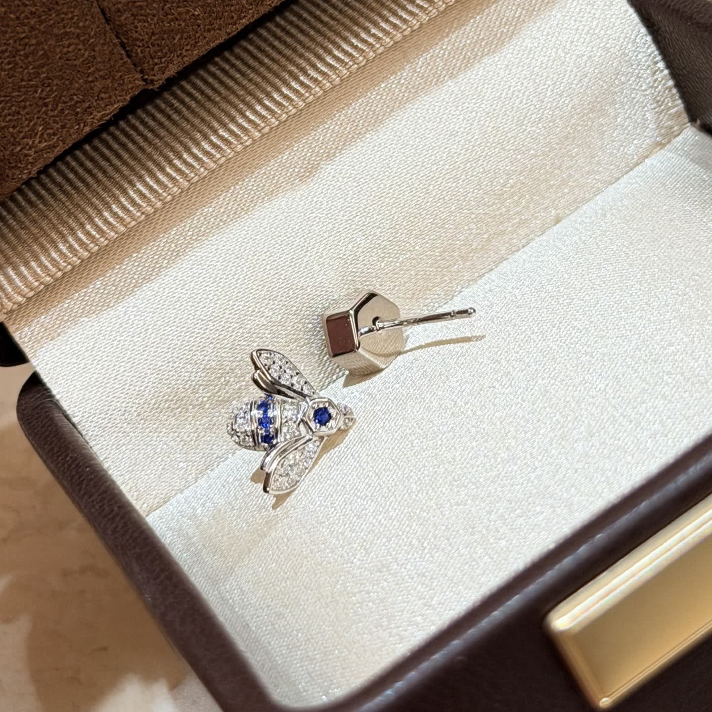 Chaumet Bee Stud Earrings with Blue Stones