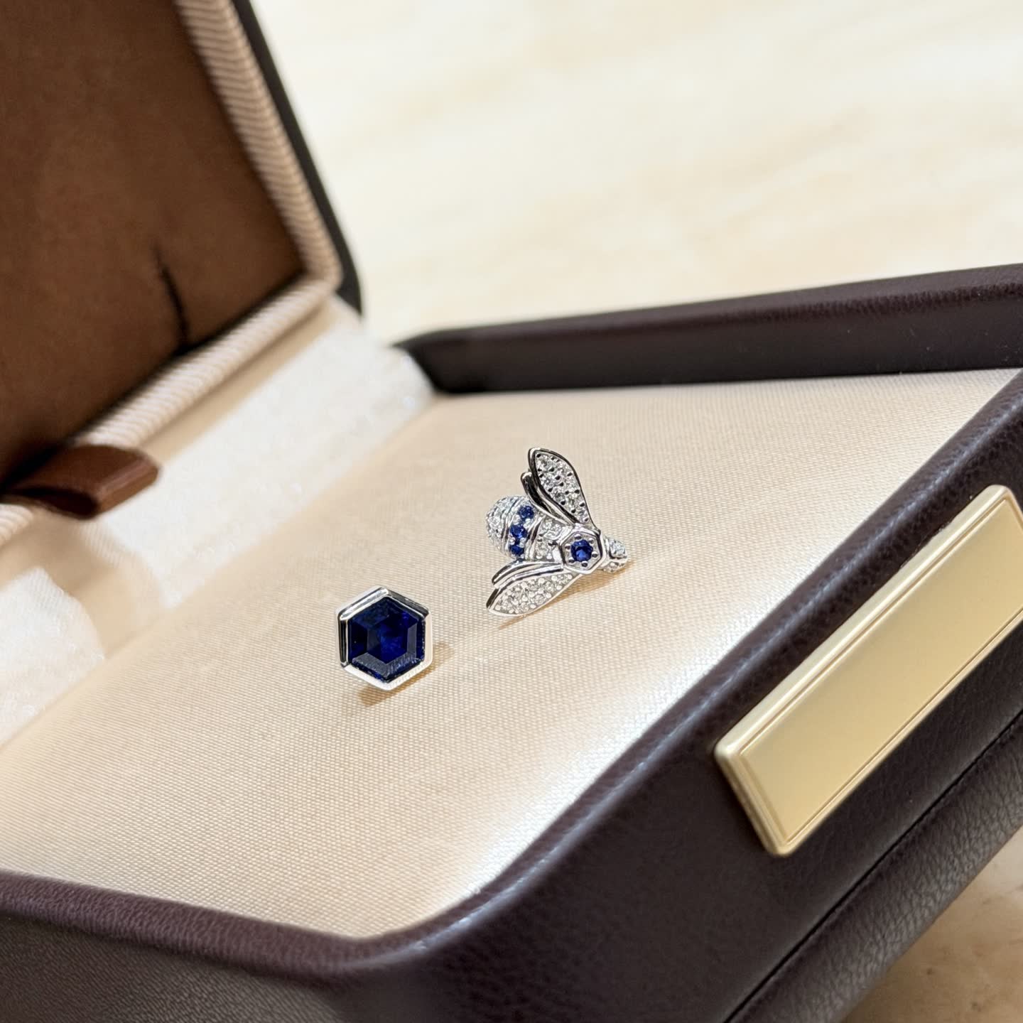 Chaumet Bee Stud Earrings with Blue Stones