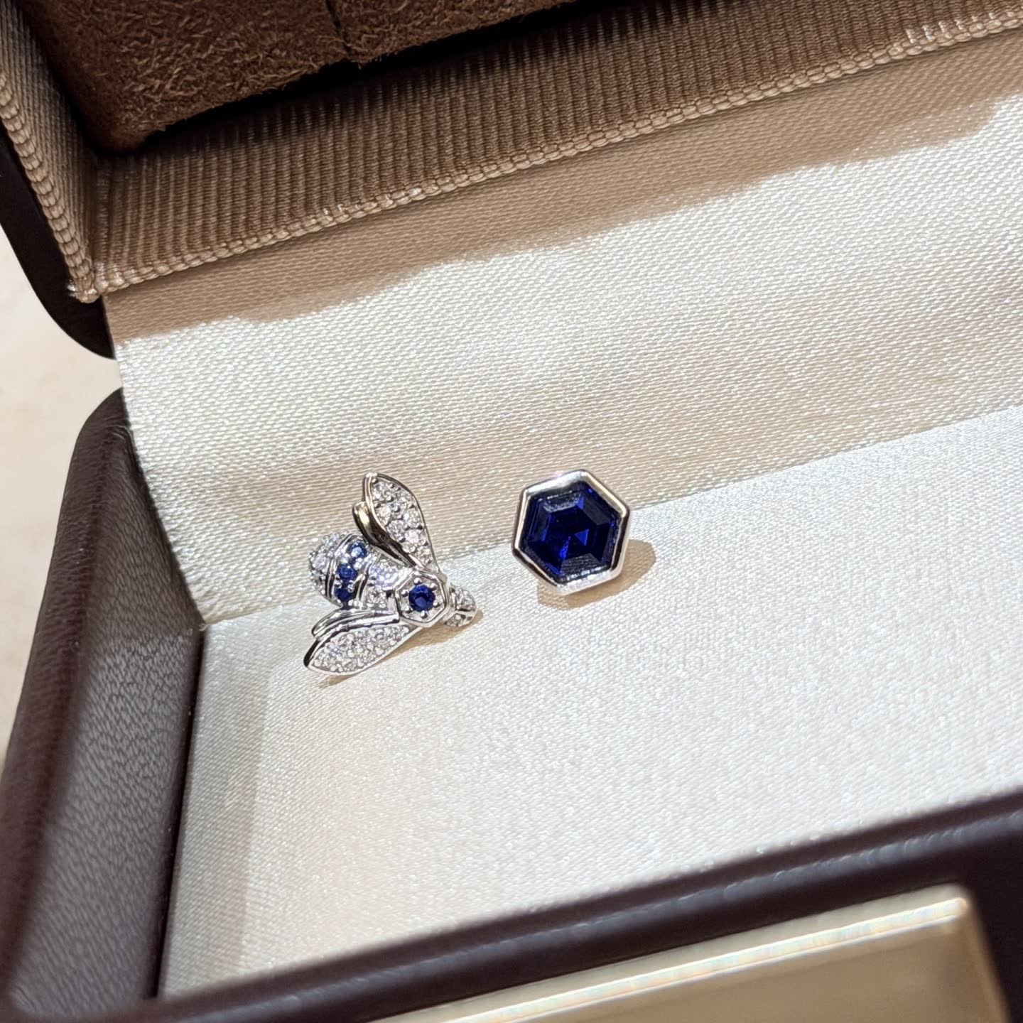 Chaumet Bee Stud Earrings with Blue Stones