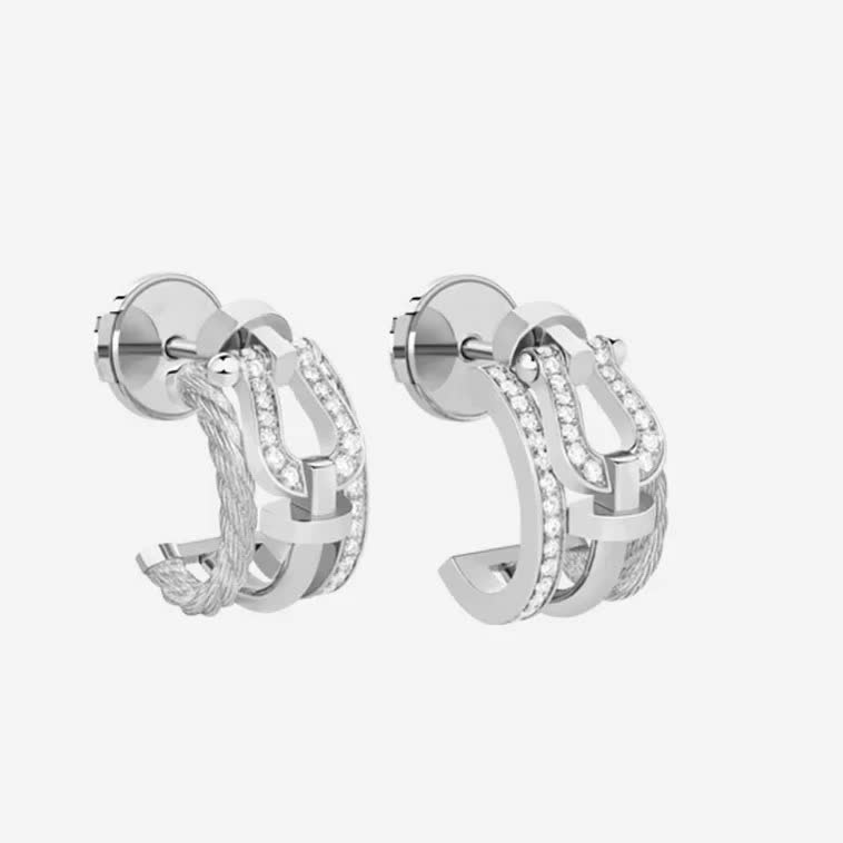 Dior Earrings - Silver with Crystal Accents